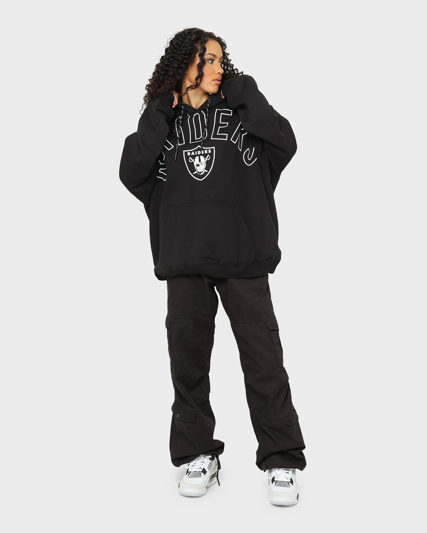 Bronzer Quality Majestic Athletic Las Vegas Raiders Tonals Oversized Hoodie Black