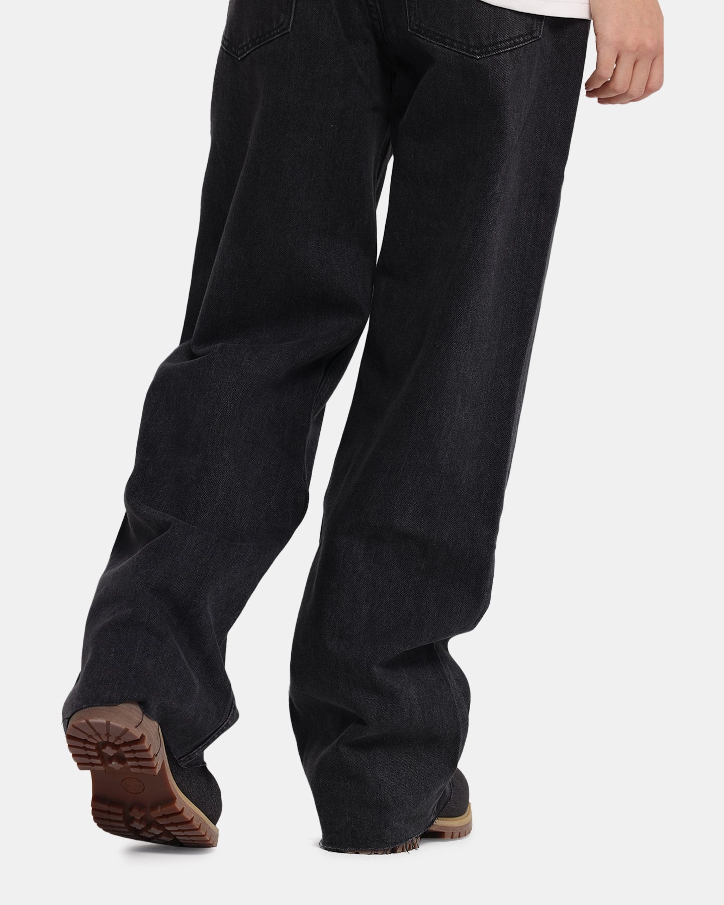 Relaxed Look Elegant Vibrant Textured XXIII Women's Baggy Jeans Washed Black