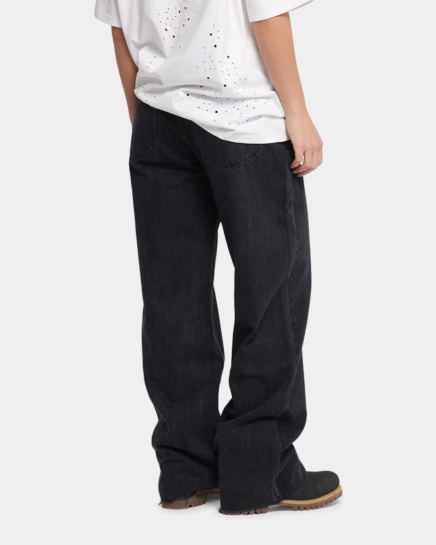 XXIII Women's Baggy Jeans Washed Black Classic Look Minimalist Pocket Layout
