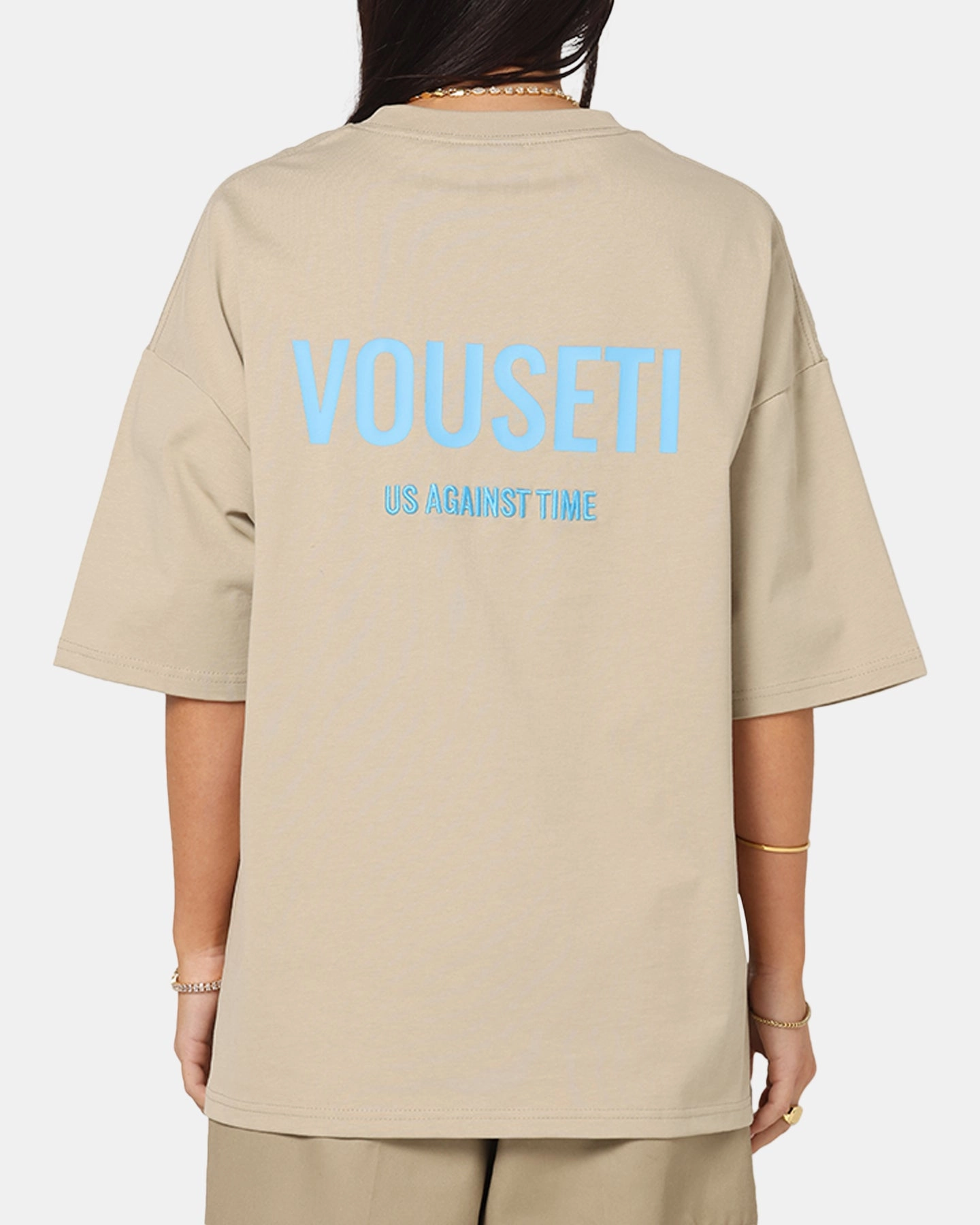 Vouseti Us Against Time T-Shirt Smoke Grey Light Fit Durable Ribbed Hem