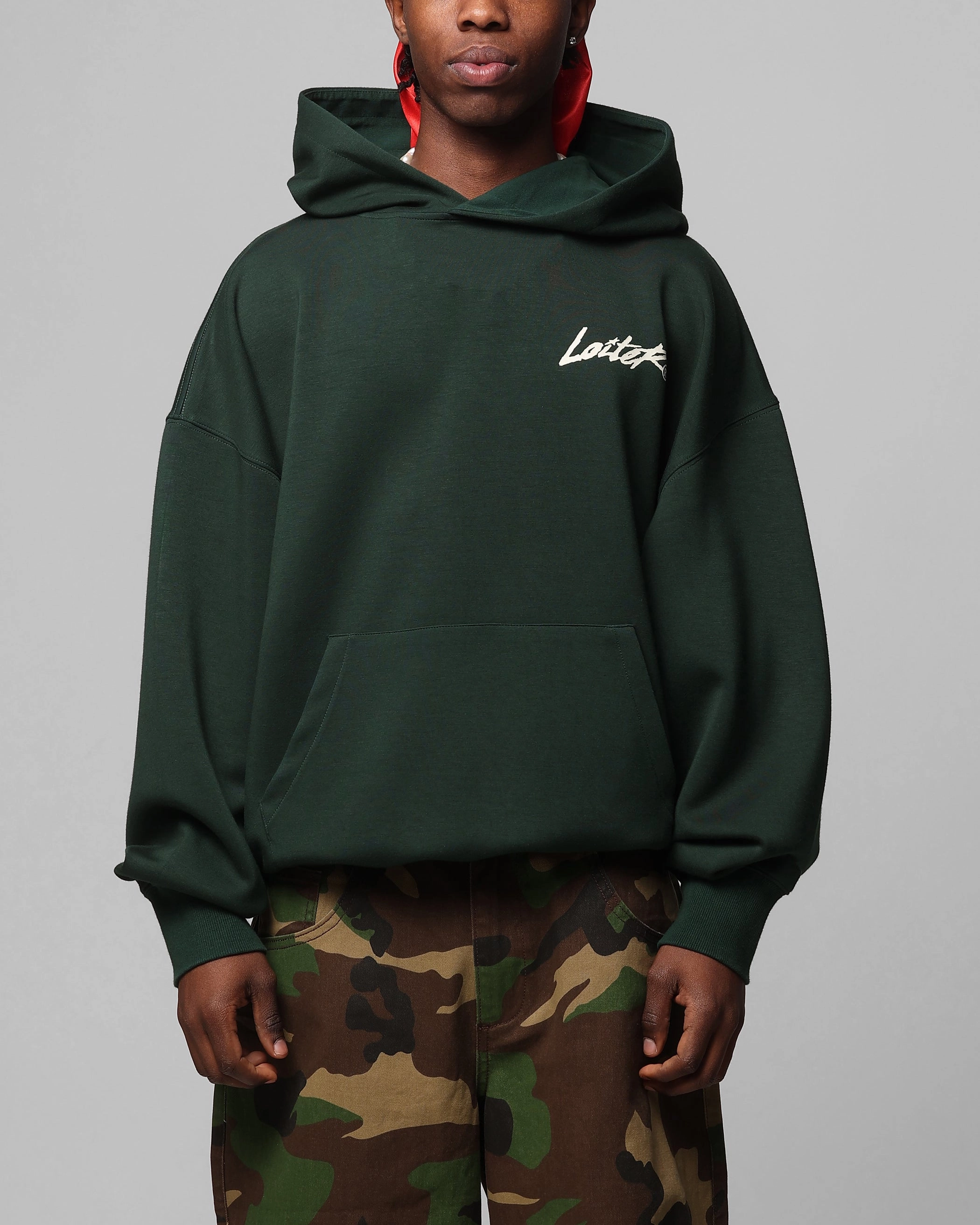 Loiter Chroma Premium Hoodie Dark Green snap-up