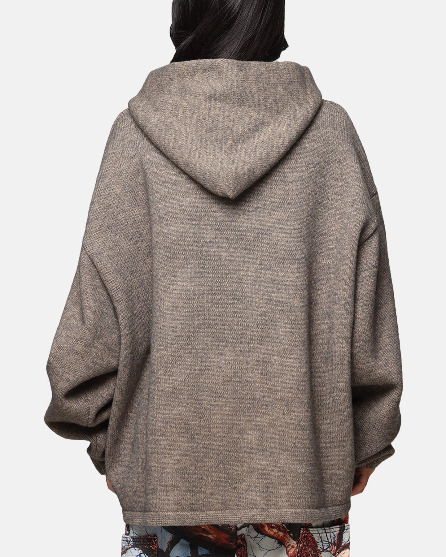 MNML Tonal Grain Knitted Hoodie Brown Martial-arts