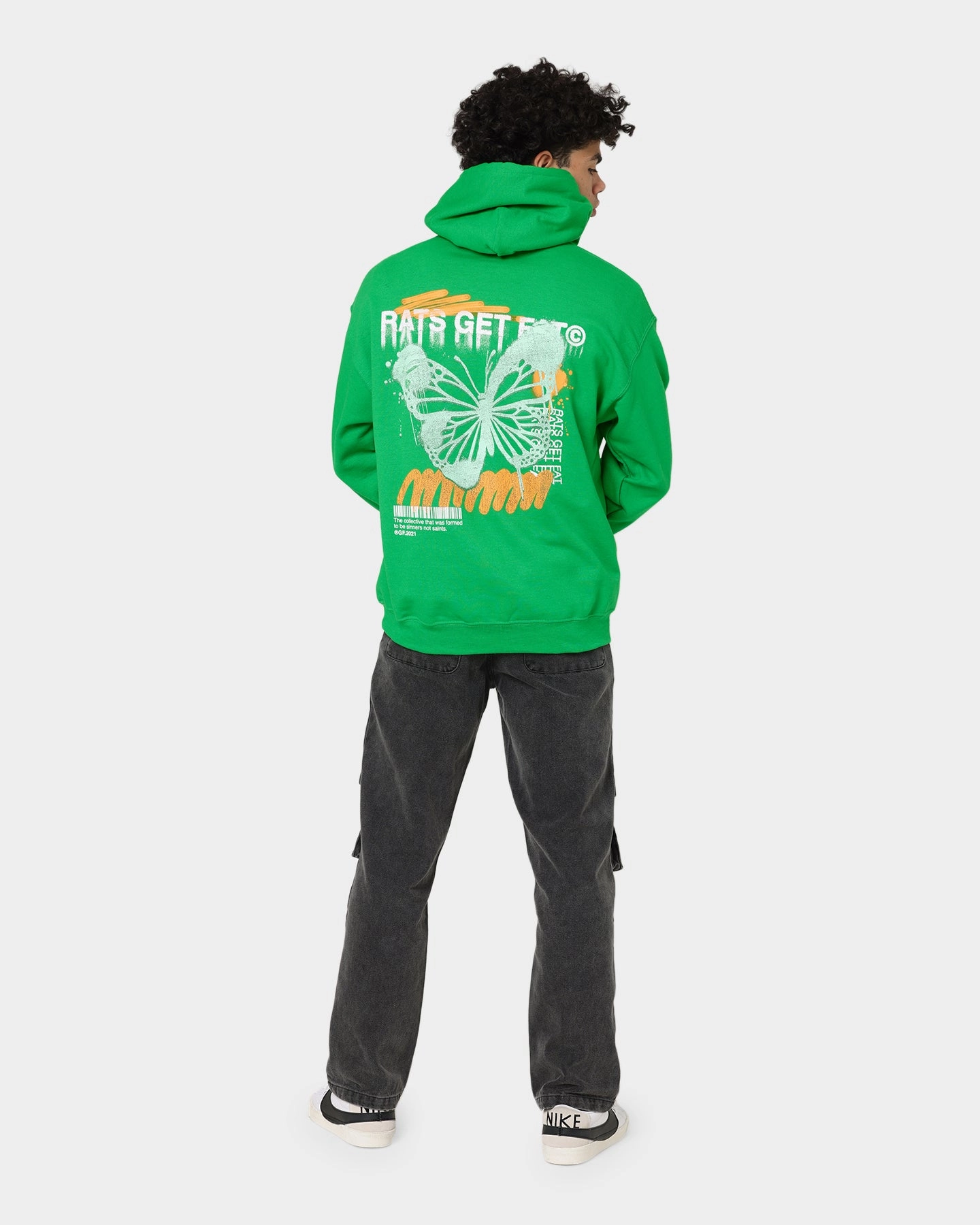 Wicking Technology offensive role Rats Get Fat Spray Butterfly Hoodie Green