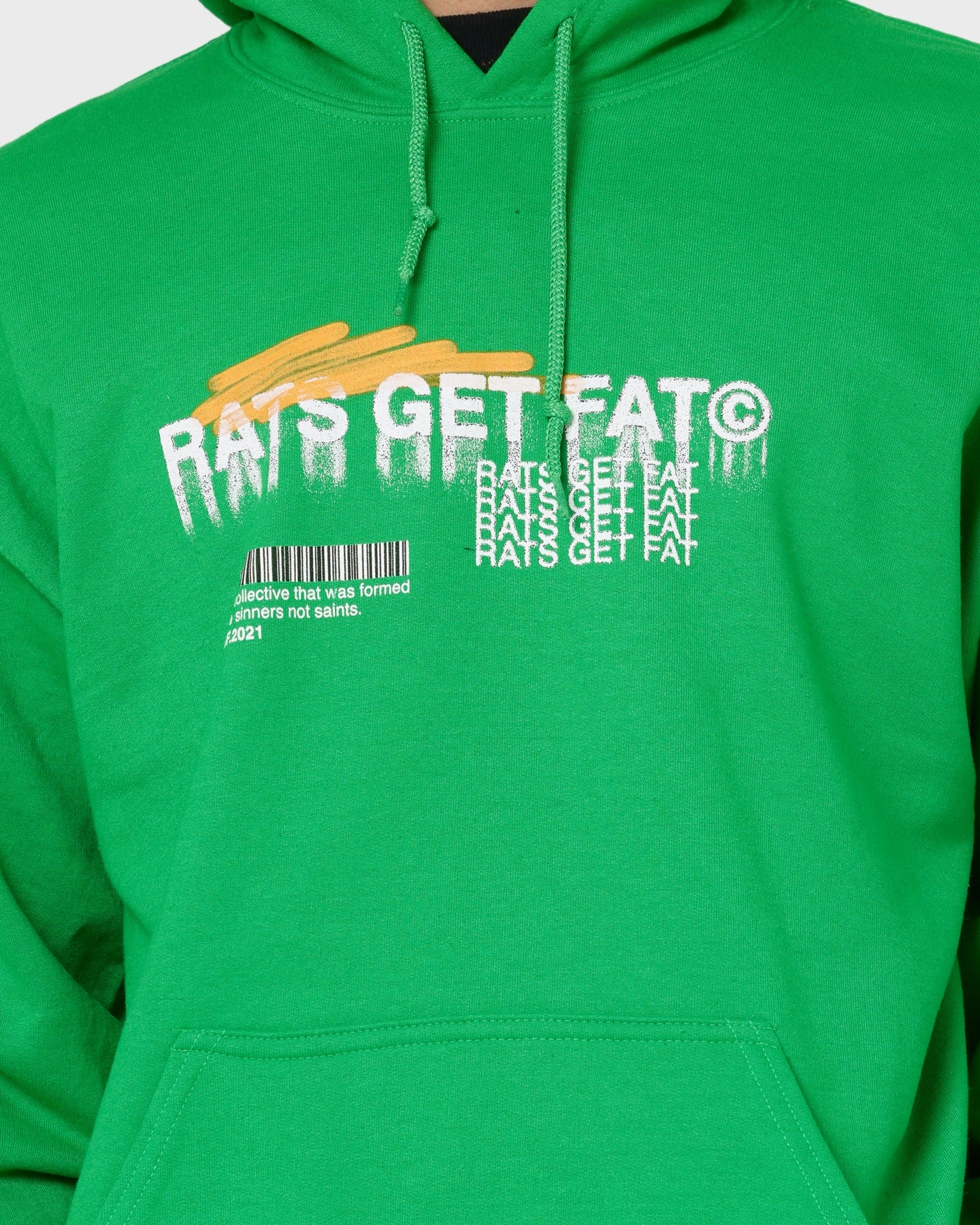 Rats Get Fat Spray Butterfly Hoodie Green Wrinkle Resistant Care