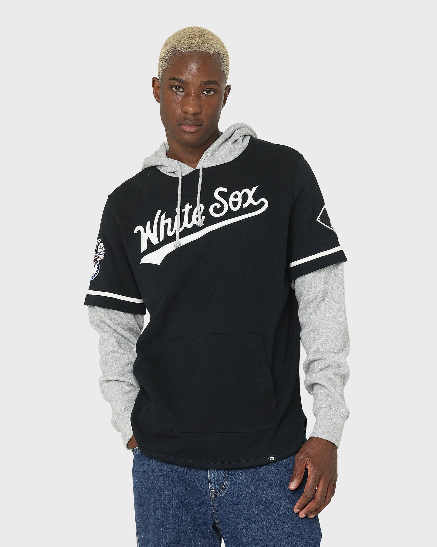 adults Compliment 47 Brand Chicago White Sox Shortstop Hoodie Jet Black