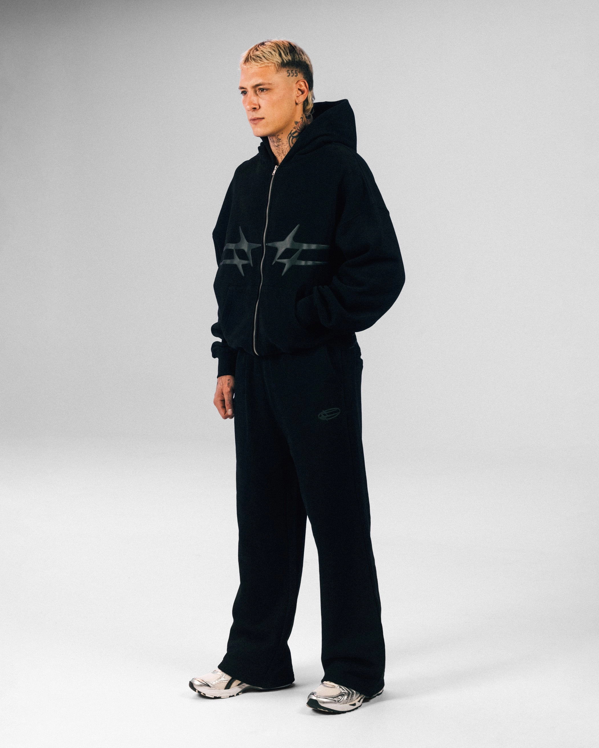Softshell Material Loiter Celestial Full Zip Hoodie Black