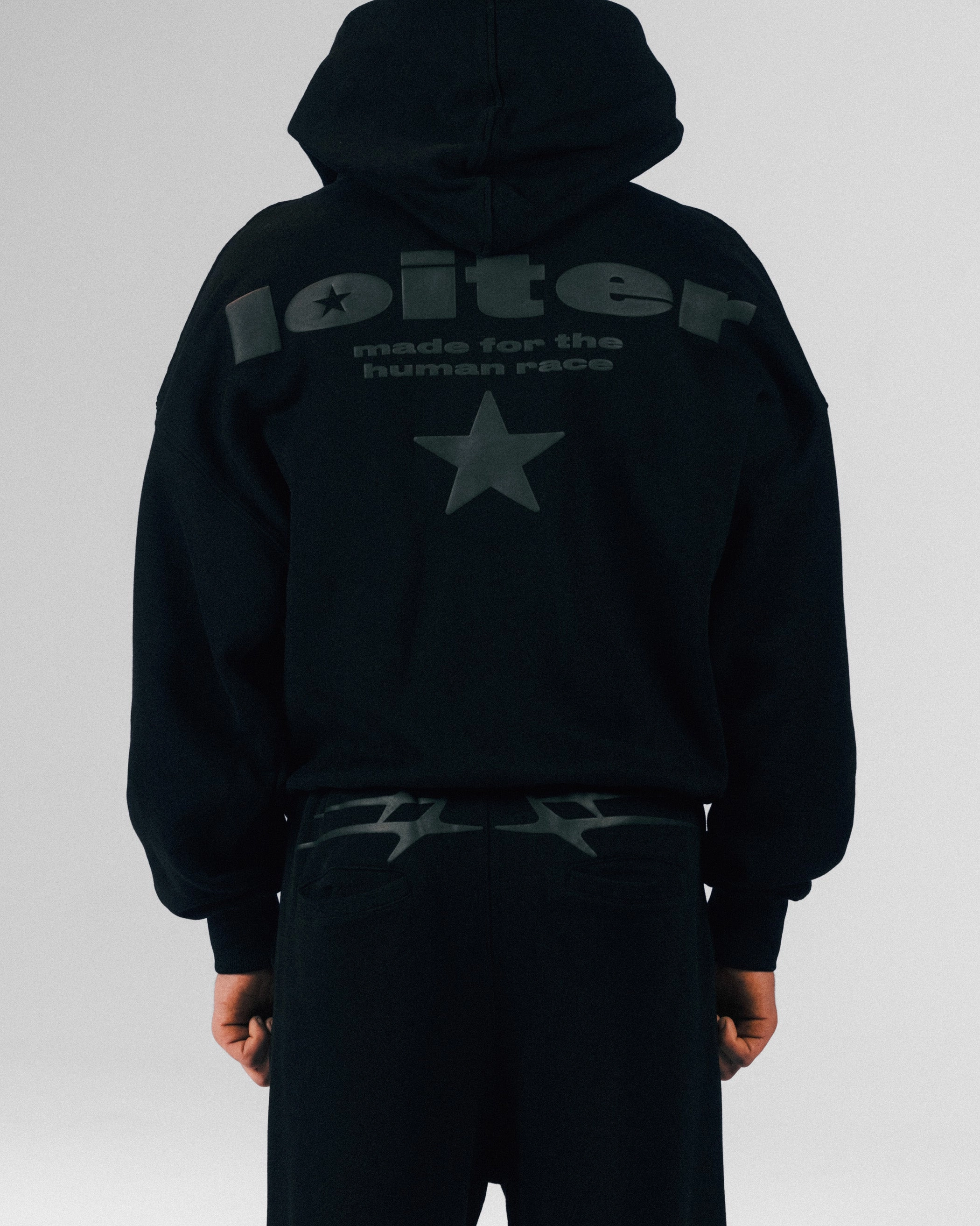 Classic Fit Loiter Celestial Full Zip Hoodie Black