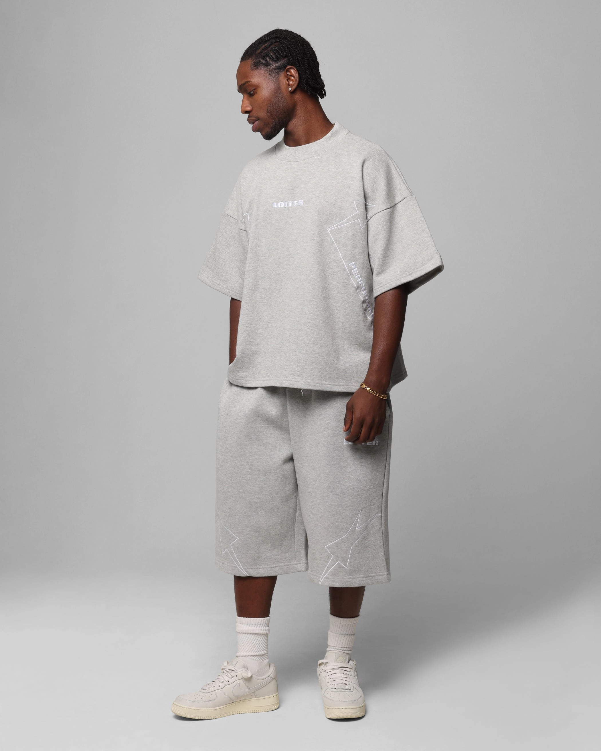 Comfortable Casual Loiter Dark Performance T-Shirt Grey