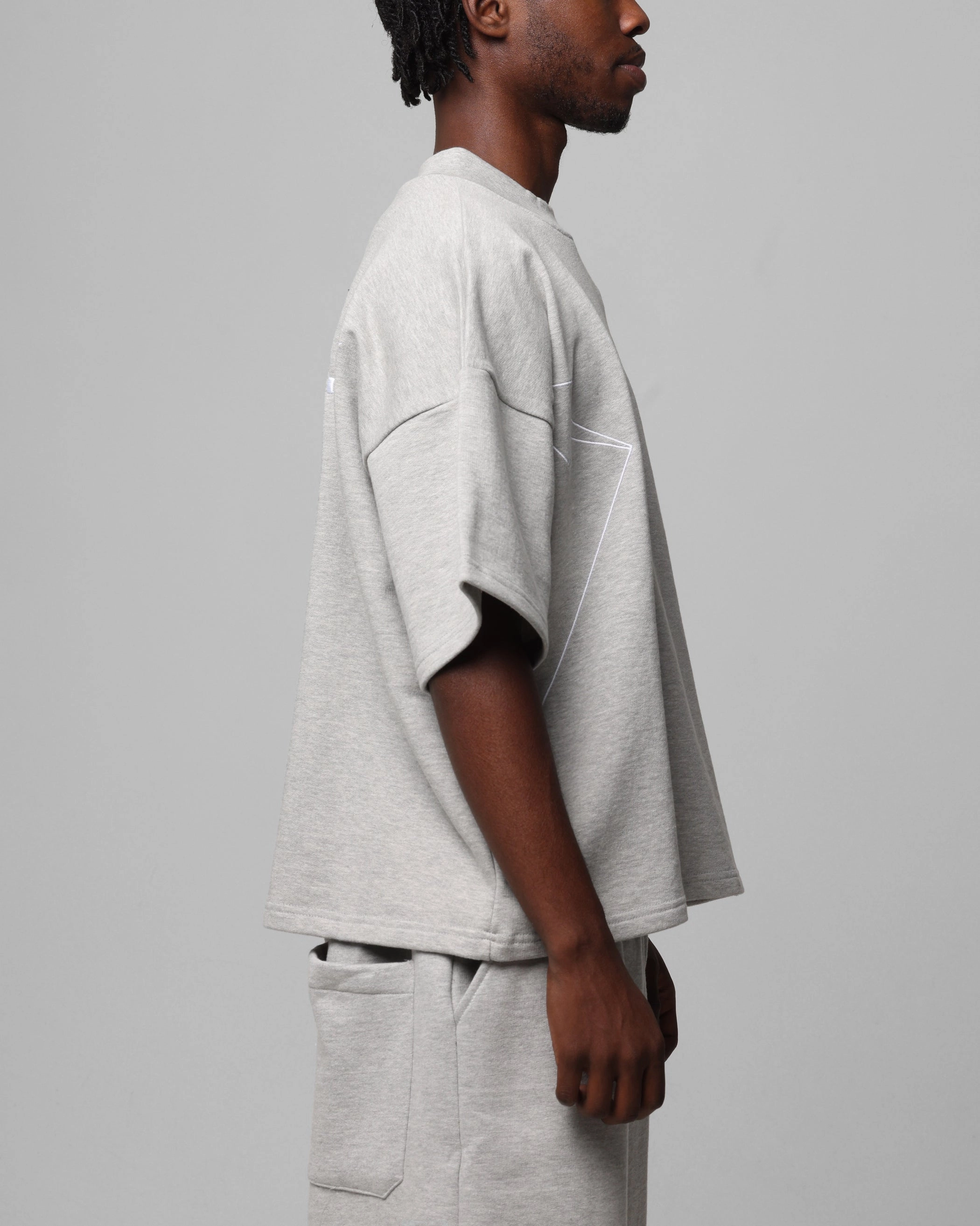 Loiter Dark Performance T-Shirt Grey Stretch Knit ReinforcedNeckline