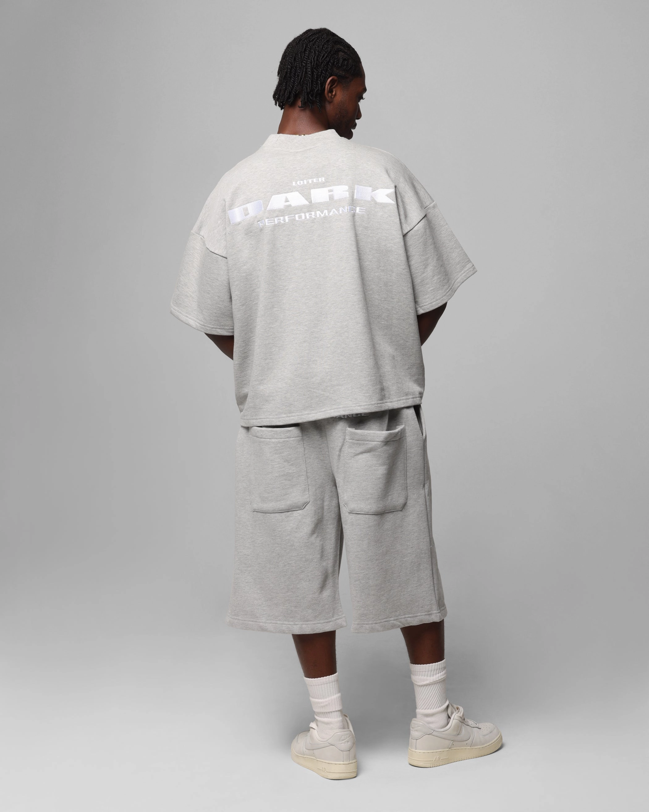 Loiter Dark Performance T-Shirt Grey Vintage Wash