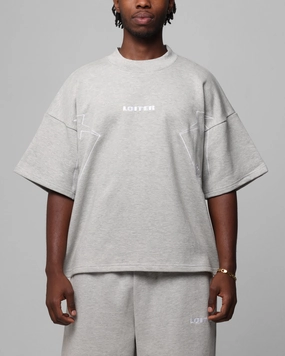 RibbedNeckBanding Functional Side Gussets Loiter Dark Performance T-Shirt Grey