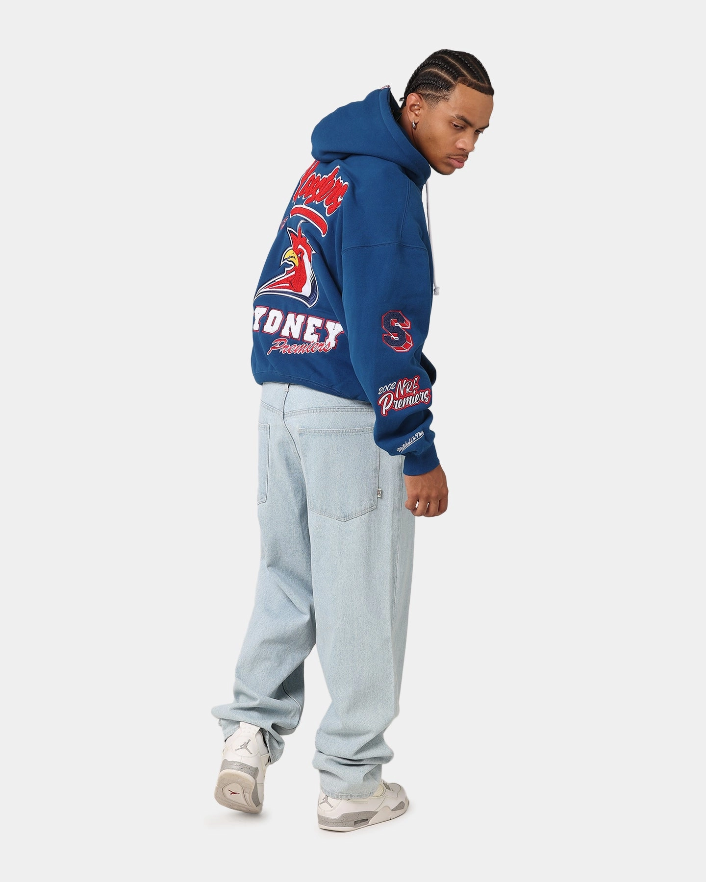 Mitchell & Ness Sydney Roosters 2002 Premiers Hoodie Navy Reflective accents