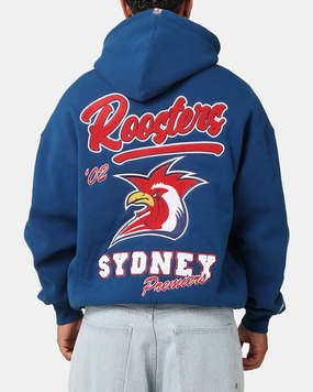 Mitchell & Ness Sydney Roosters 2002 Premiers Hoodie Navy Reinforced Elbow Patches Waterproof Zippers
