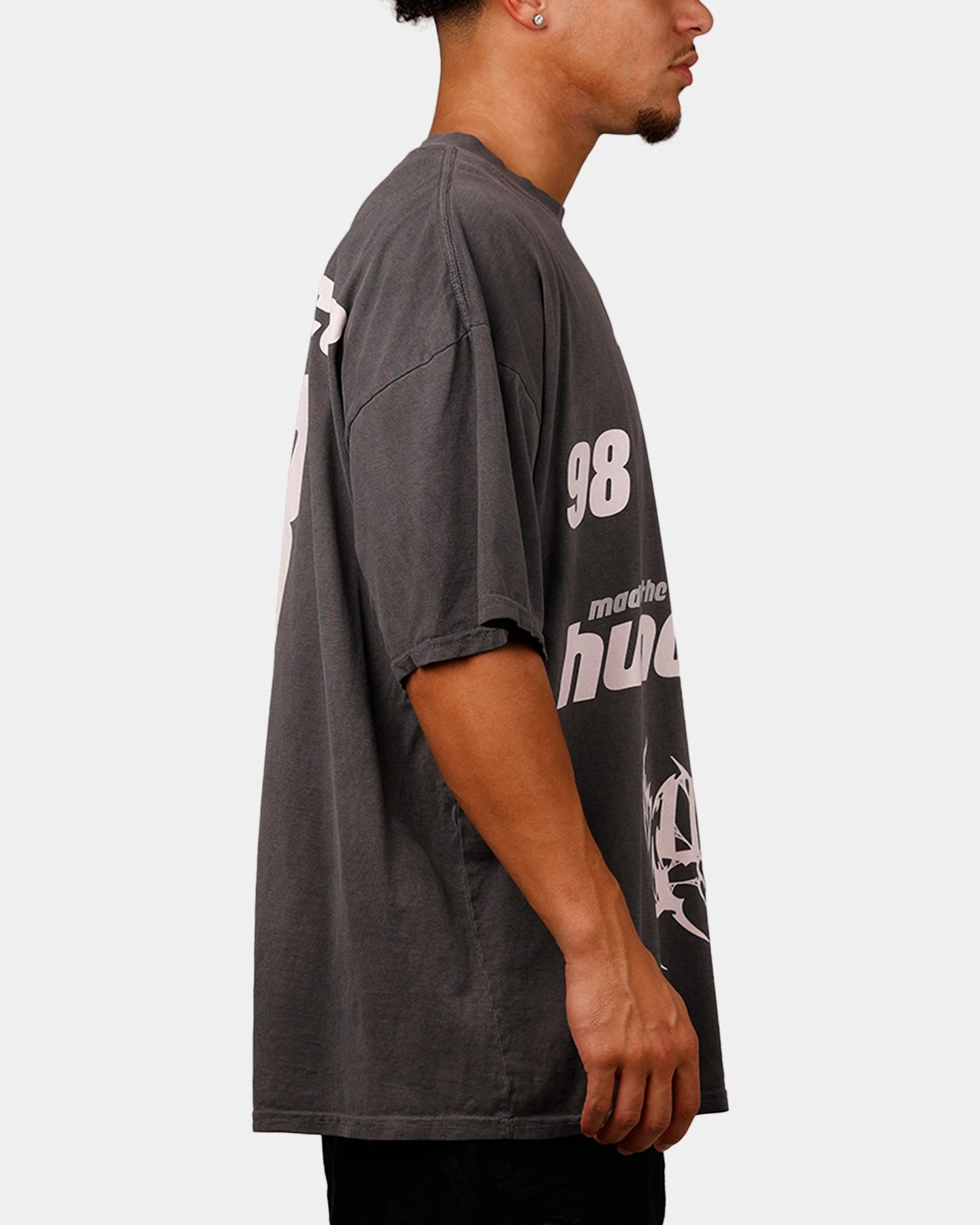 Loiter Racer T-Shirt Charcoal Wrinkle Resistant Cloth Fashionable Ease