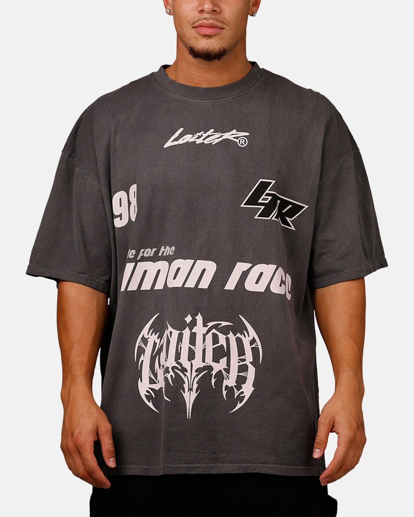 BreathableMeshLining Bold colors Loiter Racer T-Shirt Charcoal