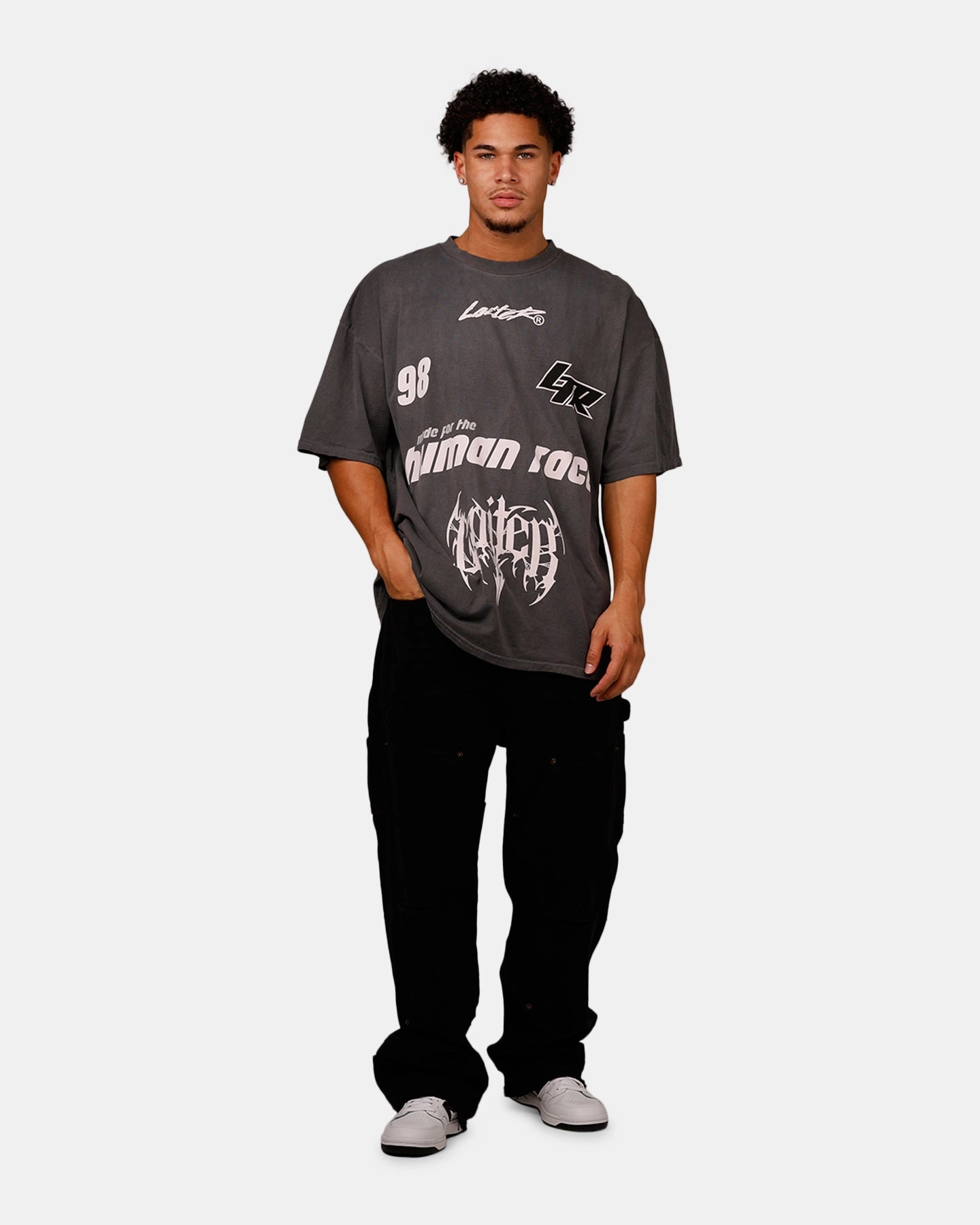 Weekend Essential Loiter Racer T-Shirt Charcoal
