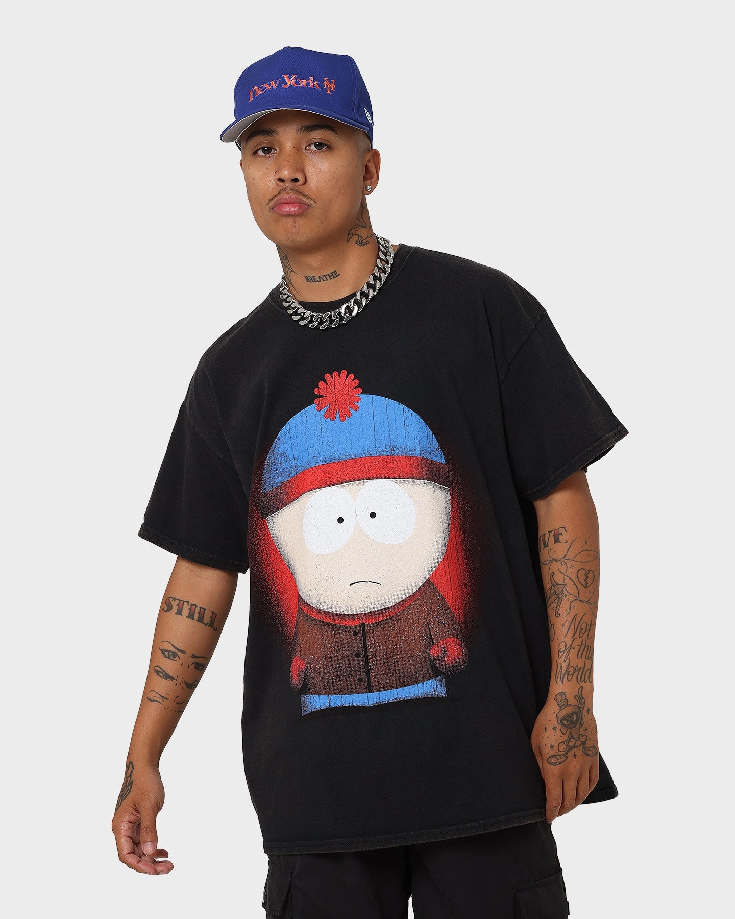 Active Wear Versatile Layer Goat Crew X South Park Stan T-Shirt Black Wash