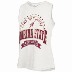 Pressbox Women's Arrowhead/Florida State Seminoles Design Hi-Lo Slub Tank - White short term projects high pressure situation