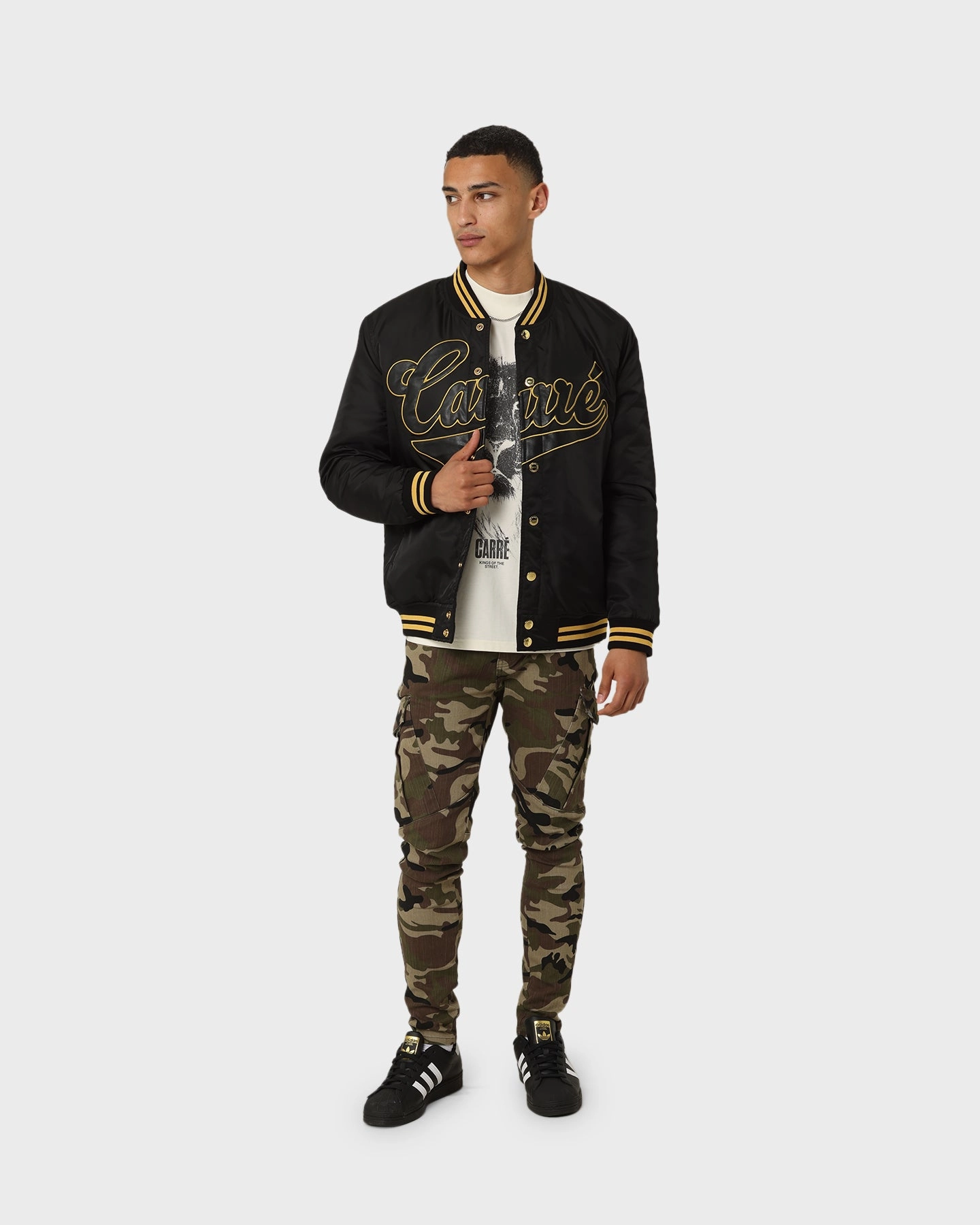 Work Layer gym - goers Carre PDB Varsity Jacket Black
