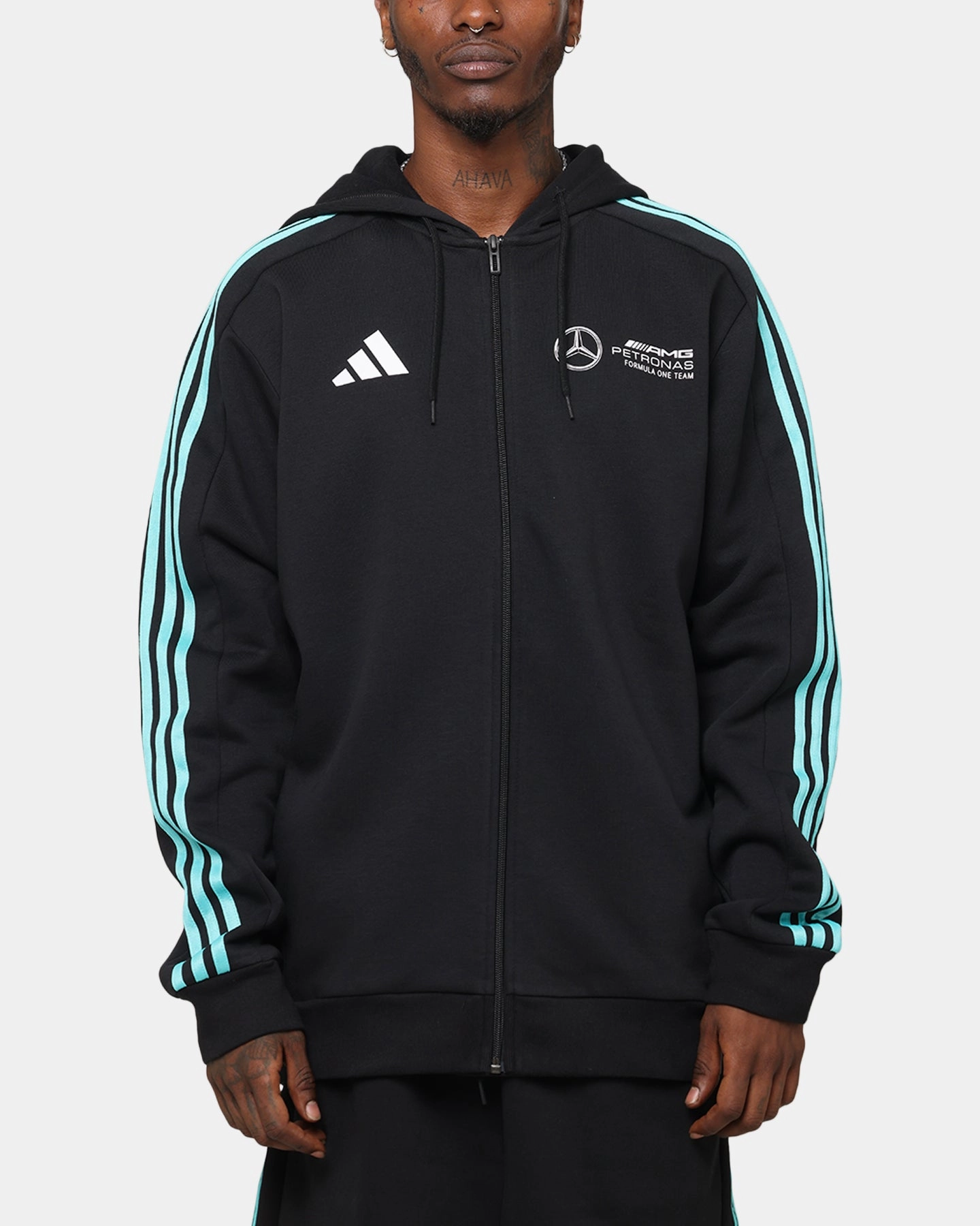 Lightweight Comfort adidas x Mercedes-AMG PETRONAS Formula One F1 DNA Full-Zip Hoodie Black/White