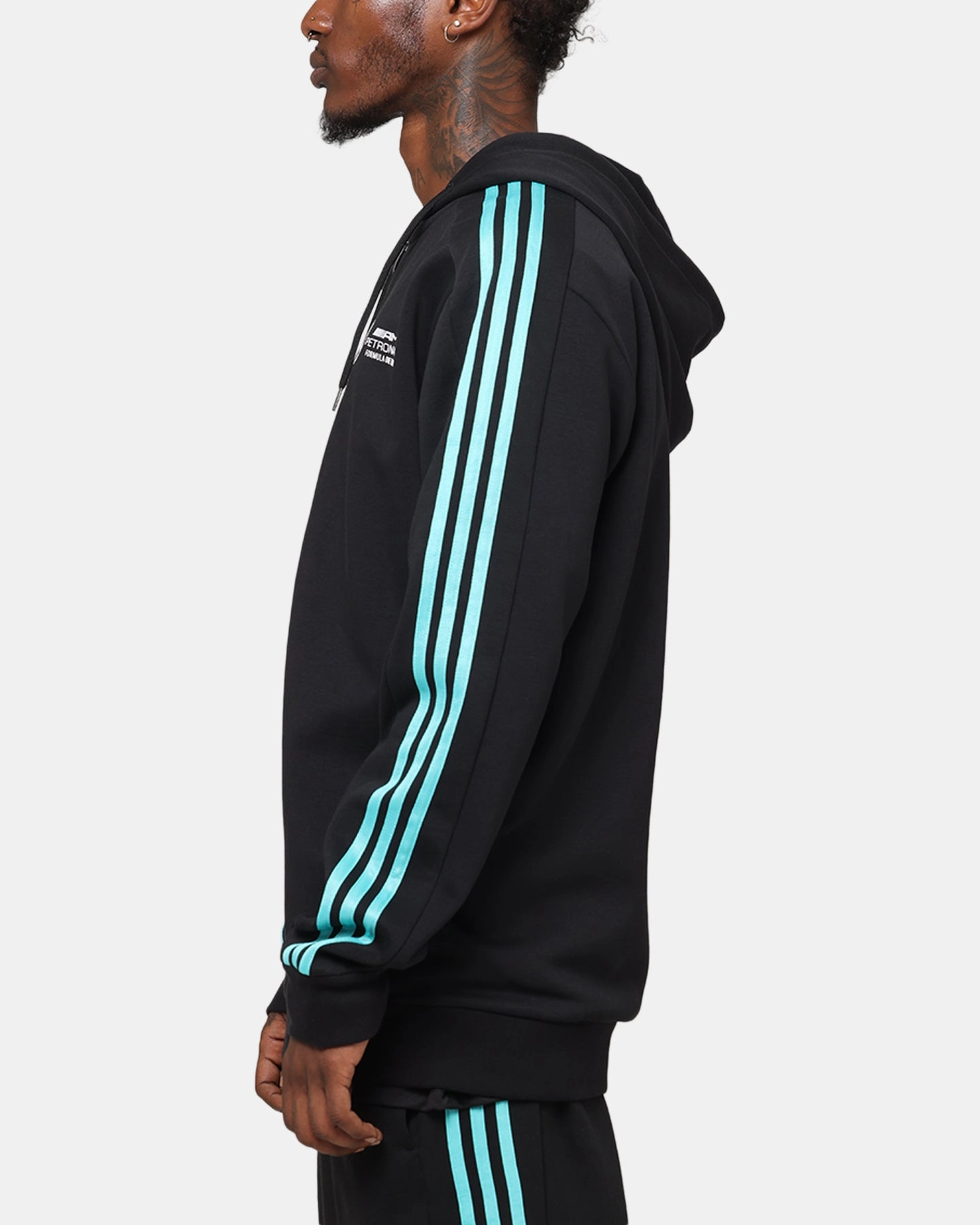 Classic Fit adidas x Mercedes-AMG PETRONAS Formula One F1 DNA Full-Zip Hoodie Black/White