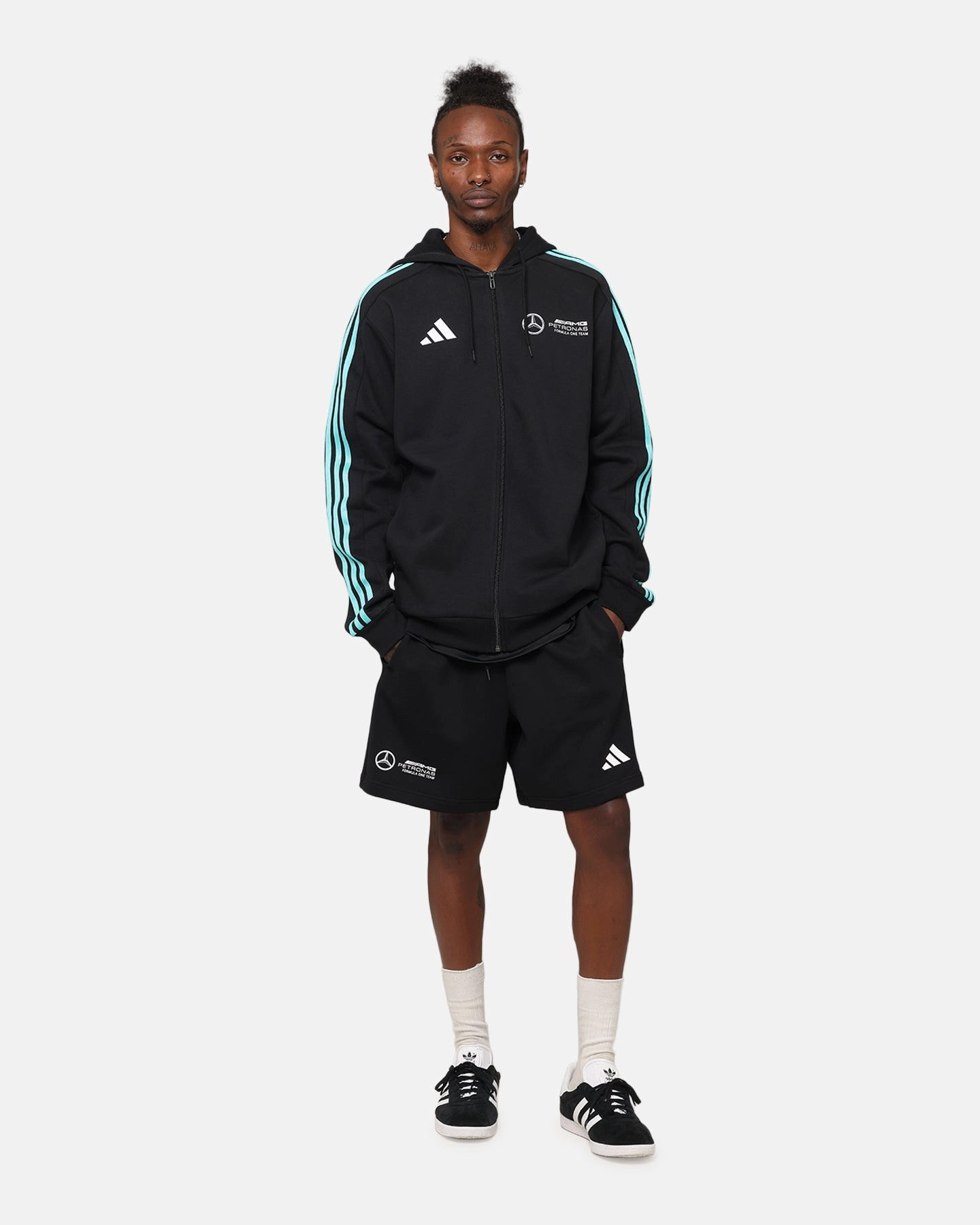 Rain Safe Expose adidas x Mercedes-AMG PETRONAS Formula One F1 DNA Full-Zip Hoodie Black/White