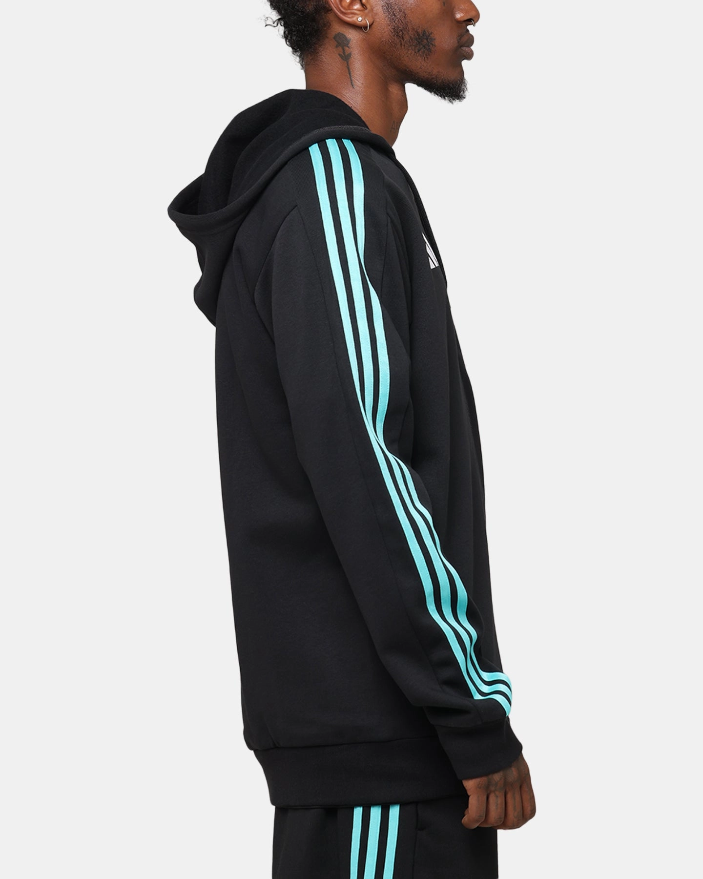 Layered Collar Design adidas x Mercedes-AMG PETRONAS Formula One F1 DNA Full-Zip Hoodie Black/White