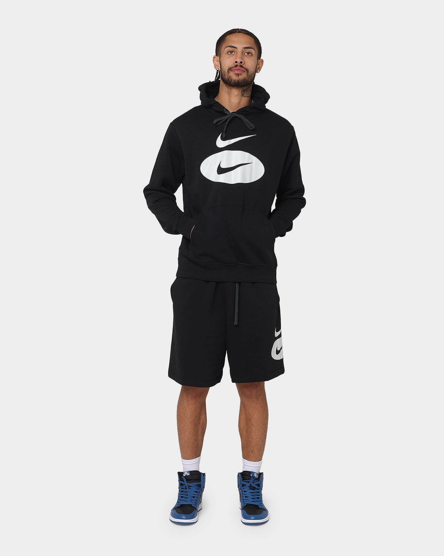 Nike Swoosh League Fleece Pull Over Hoodie Black flight travel