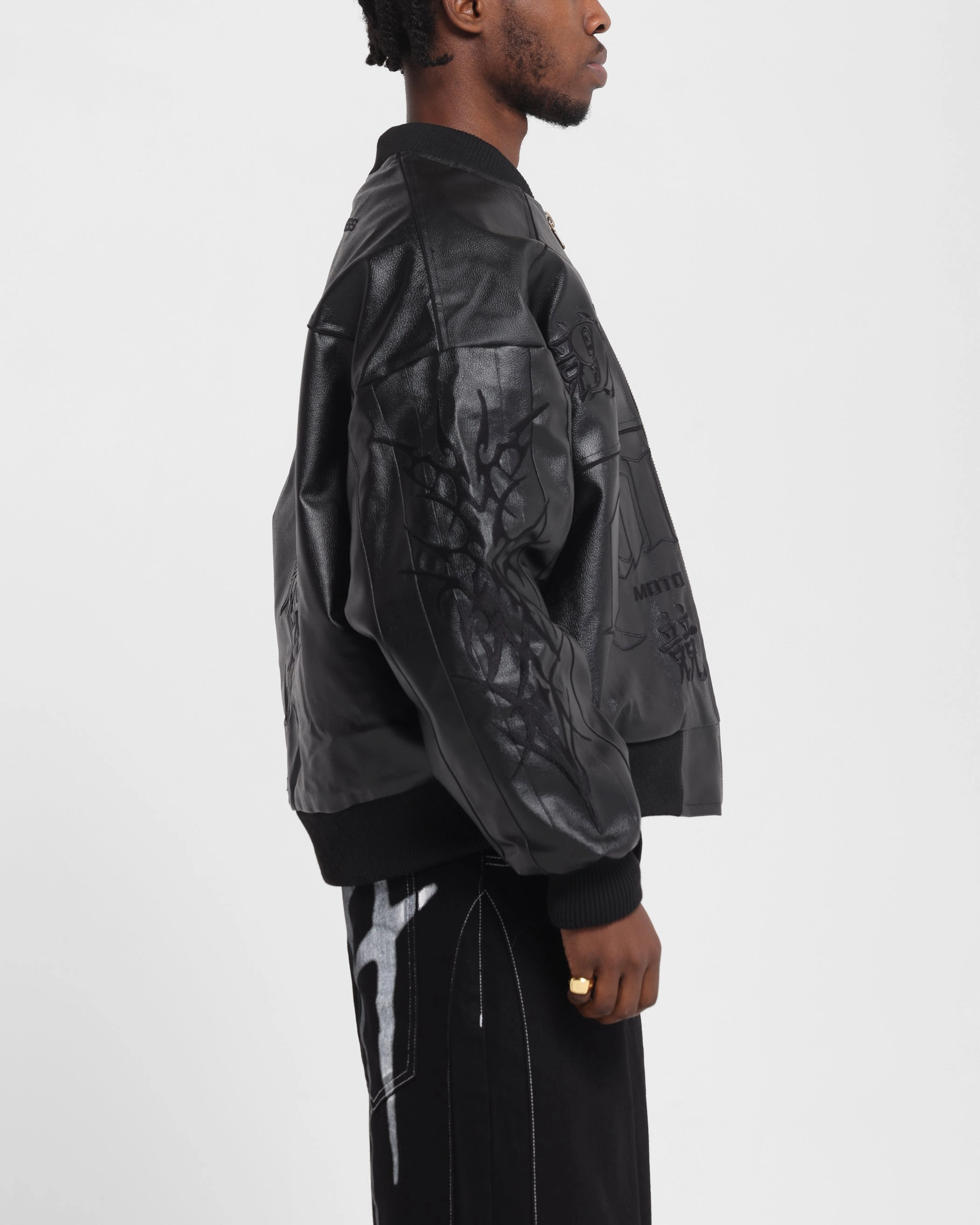 Debit Loiter Tokyo Drift Vegan Leather Jacket Black
