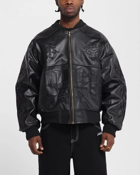 Fade Resistant Dye Loiter Tokyo Drift Vegan Leather Jacket Black