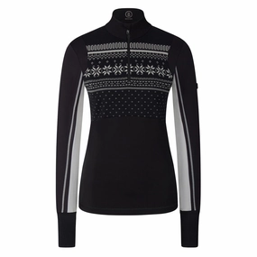 Reflective Trim City Ready Bogner Jorina Golf Pullover Black - FW22 Women