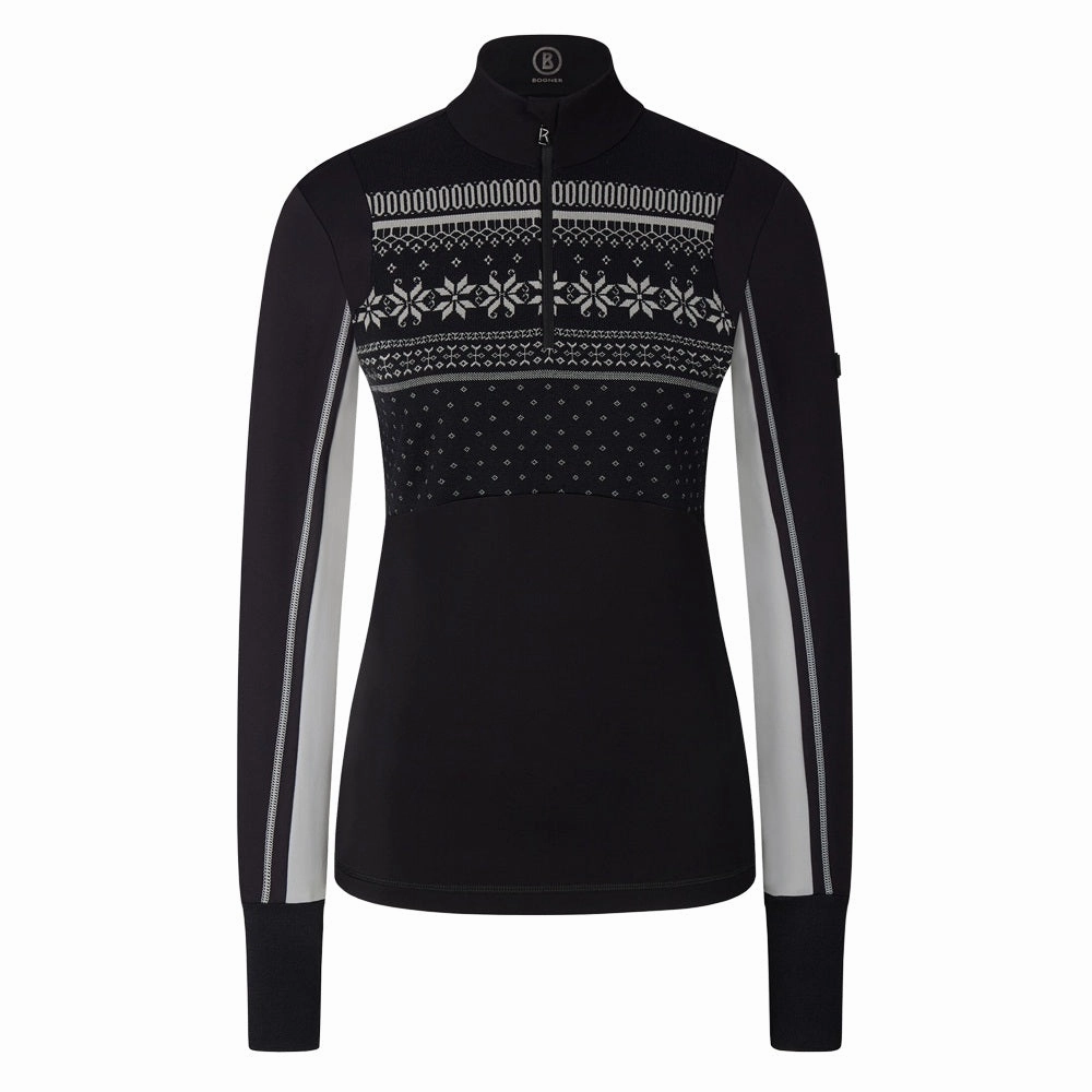 Reflective Trim City Ready Bogner Jorina Golf Pullover Black - FW22 Women