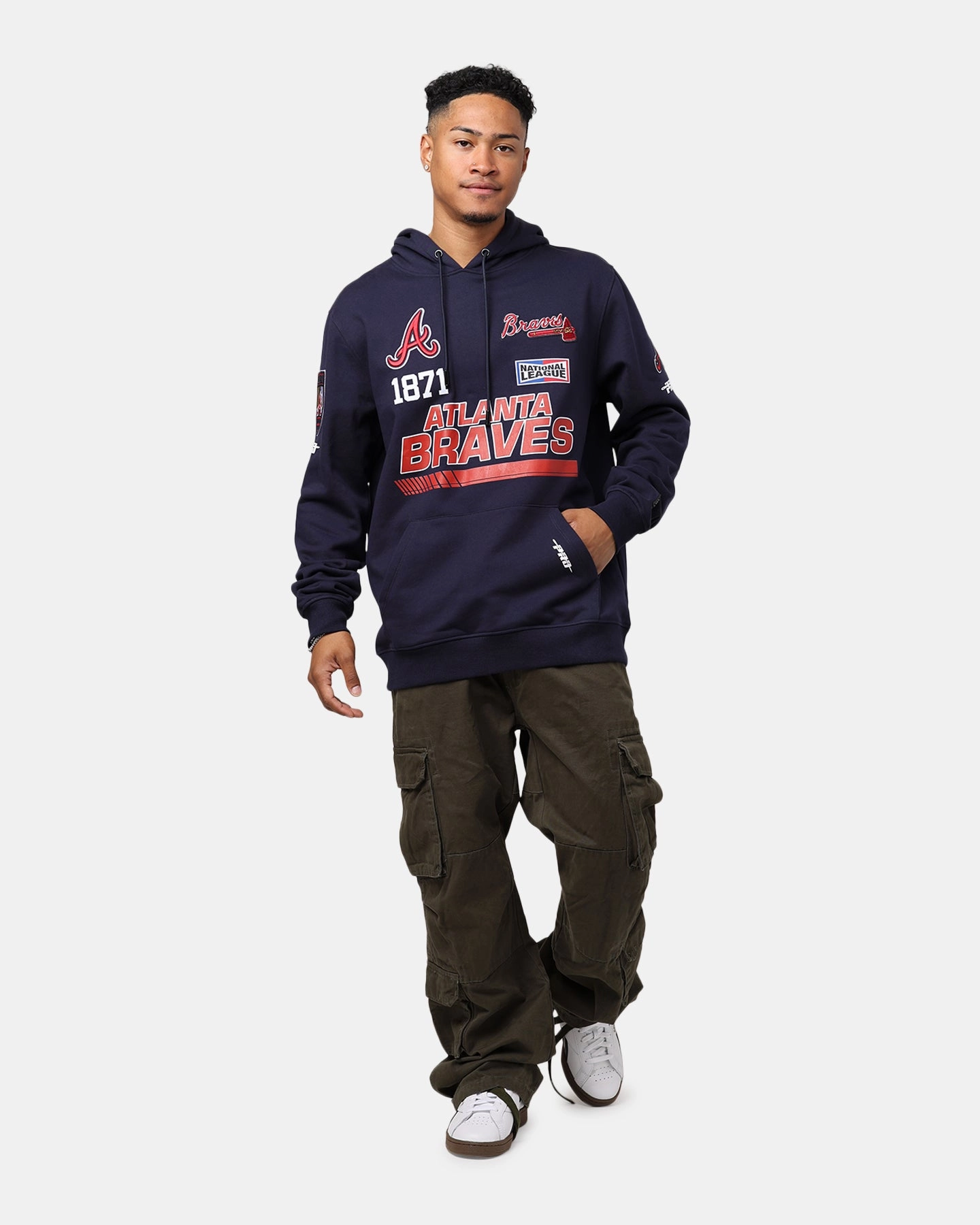 Disrupt Pro Standard Atlanta Braves Fast Lane Hoodie Midnight Navy