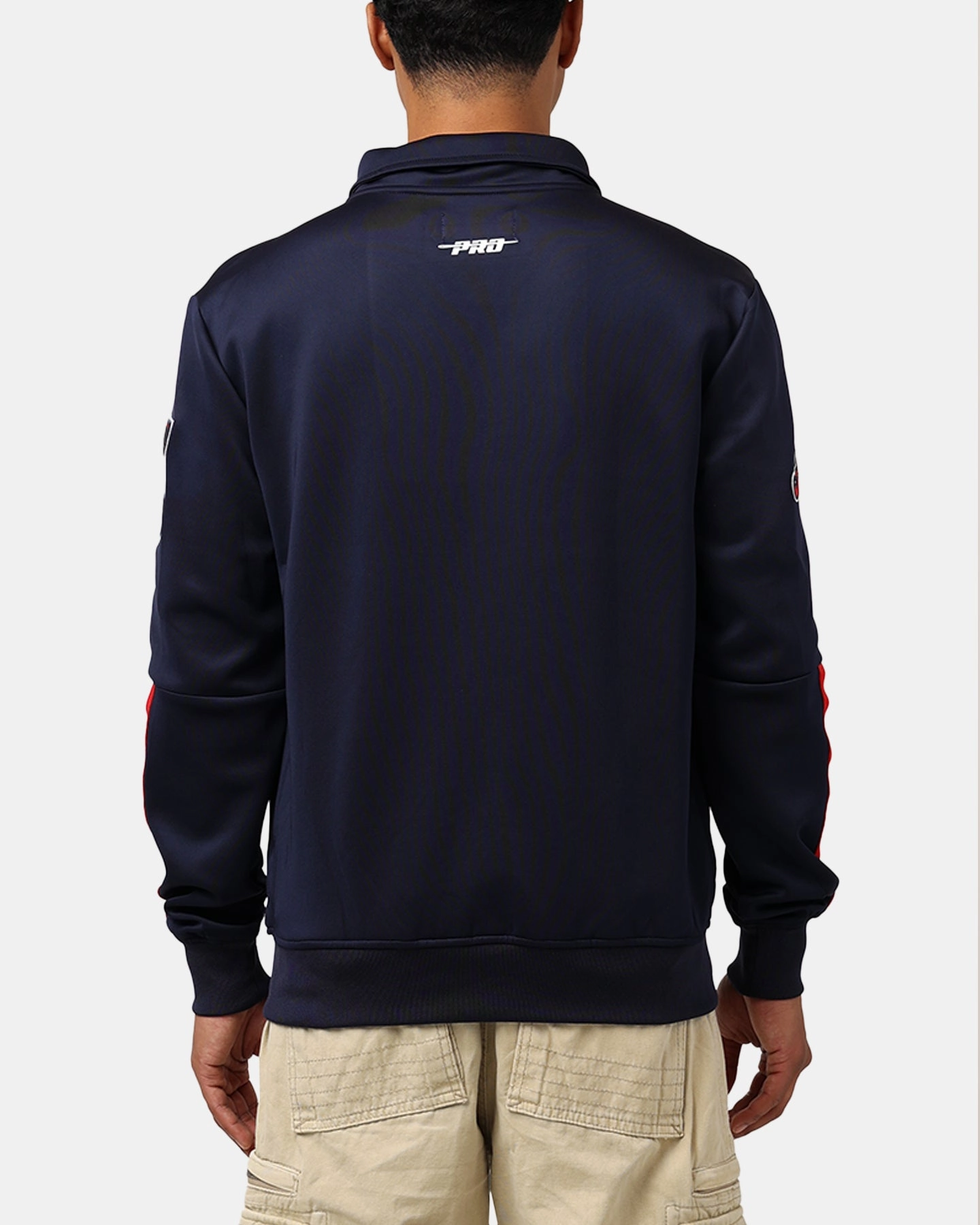 Pro Standard Atlanta Braves Fast Lane Track Jacket Midnight/Red Trail Friendly Streetwear Style