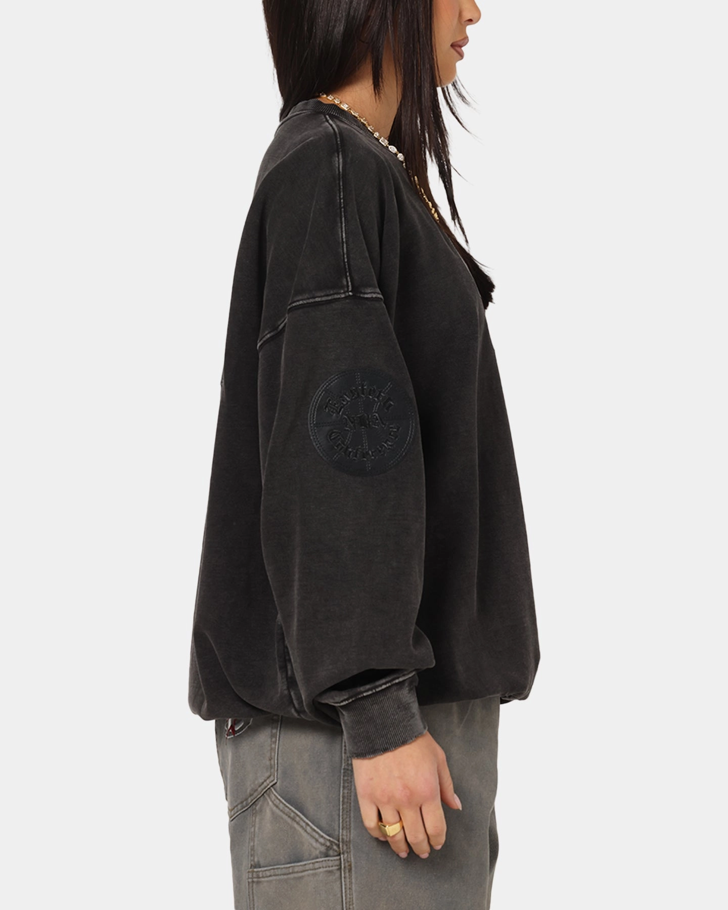Pro Standard Chicago Bulls 'Wash Vanguard' Fleece Crewneck Washed Black Smart Design