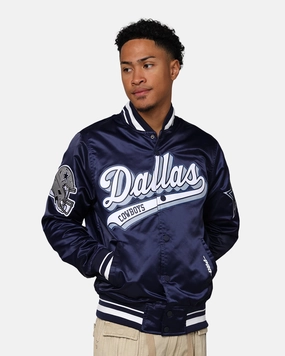 WaterResistantCoating Pro Standard Dallas Cowboys Rib Satin Jacket Midnight Navy