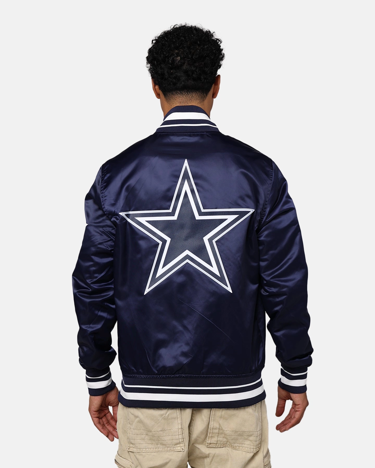 Pro Standard Dallas Cowboys Rib Satin Jacket Midnight Navy Lose Eco-friendly