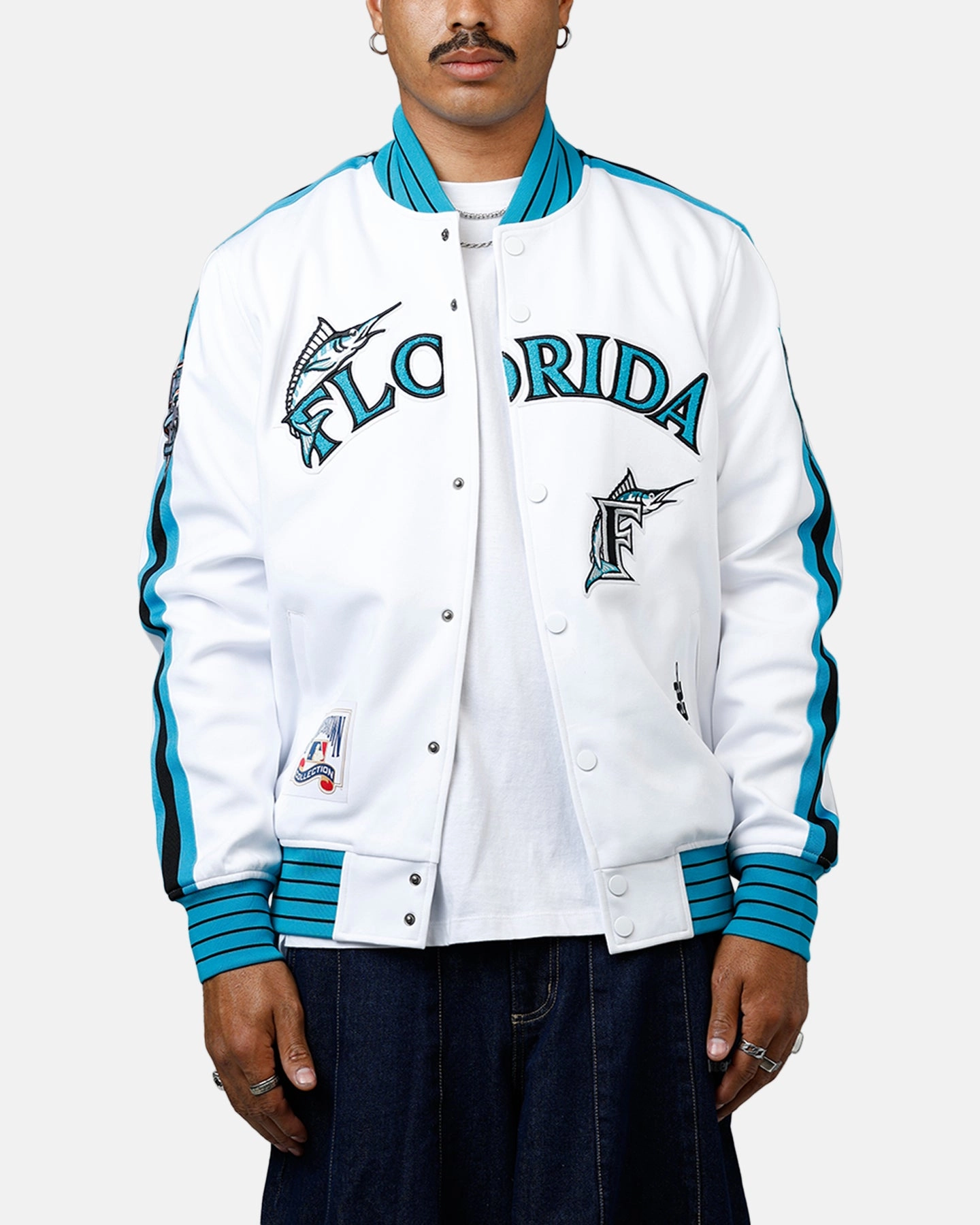 Minimalist Style Pro Standard Florida Marlins Double Knit Jacket White