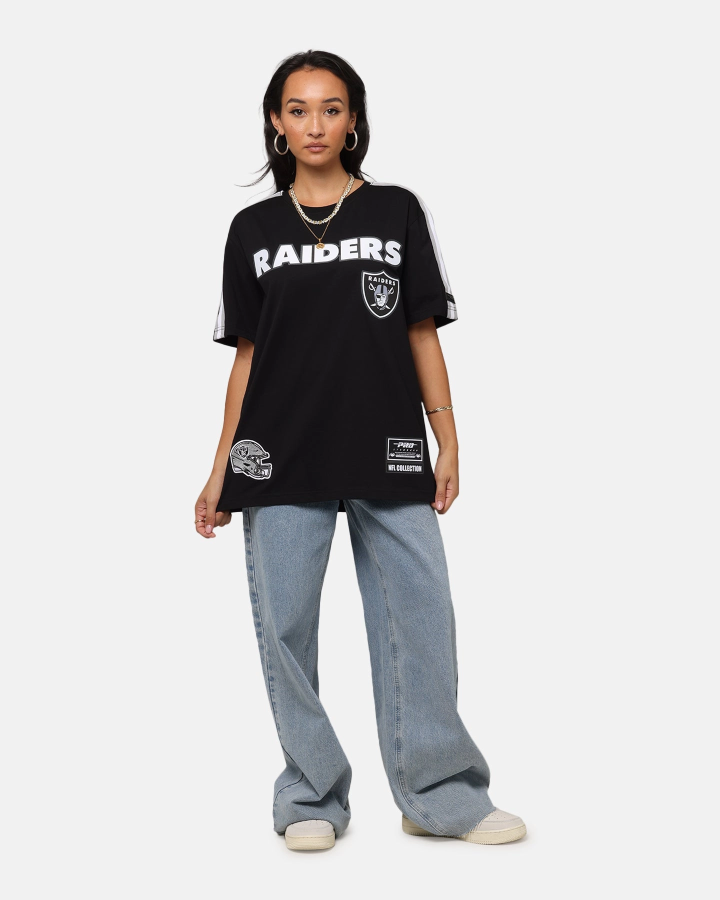 Daily Comfort Style Pro Standard Las Vegas Raiders Classic Mesh Striped T-Shirt Black/Grey