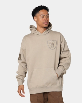 label Draw Pro Standard Las Vegas Raiders Drop Shoulder Hoodie Taupe