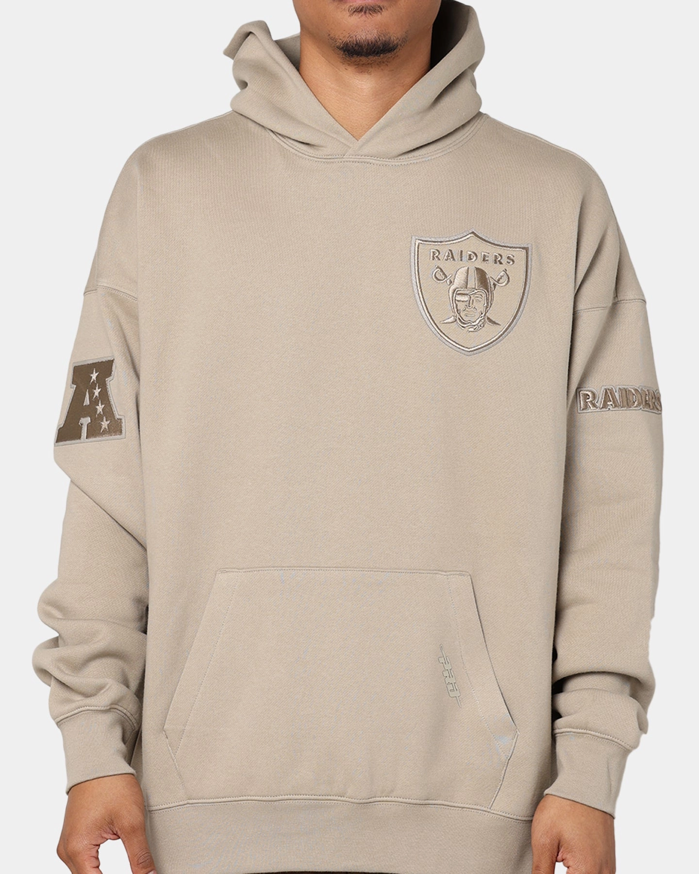 Hook and loop fasteners Pro Standard Las Vegas Raiders Drop Shoulder Hoodie Taupe