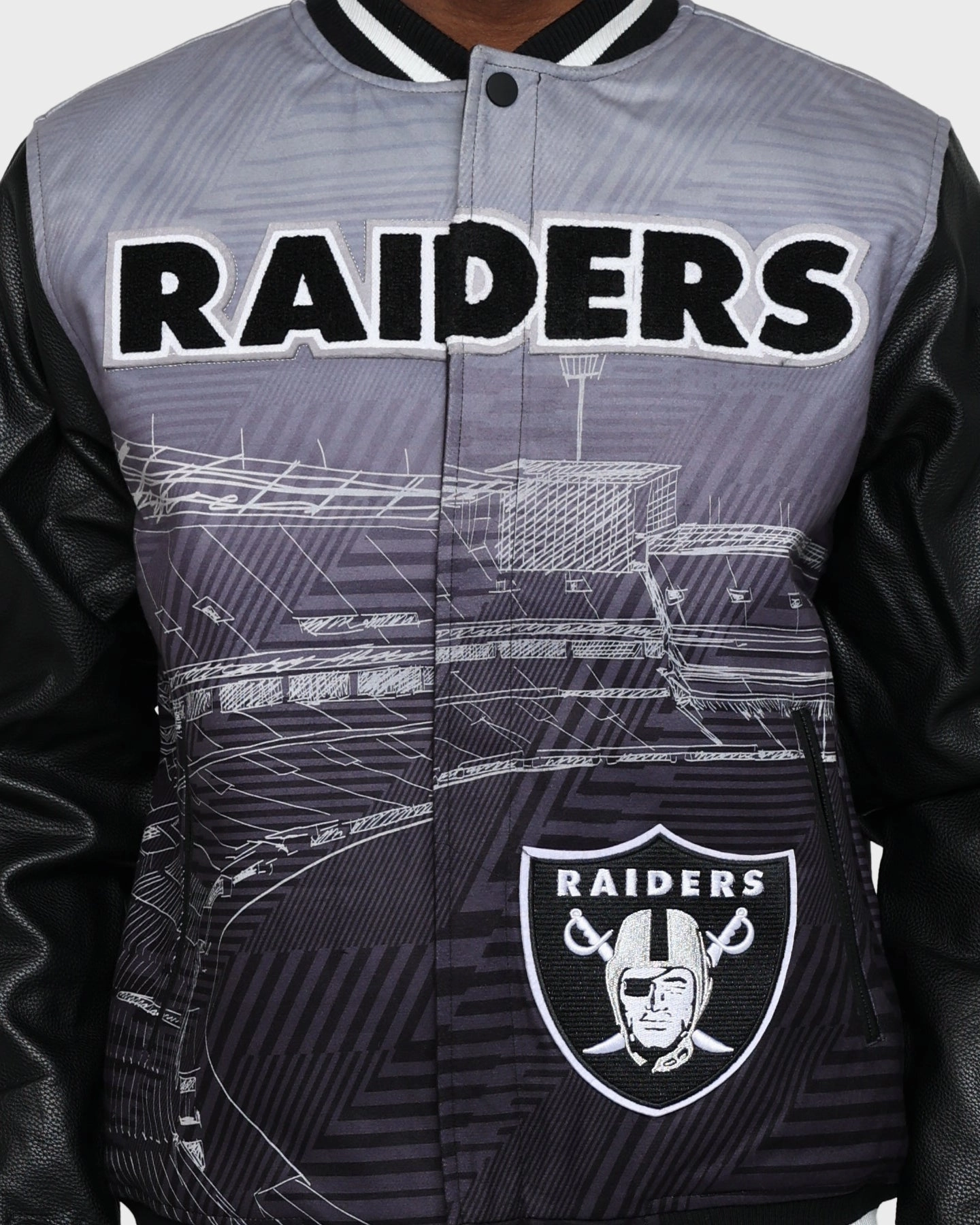 Sale photographers Pro Standard Las Vegas Raiders Remix Varsity Jacket Black
