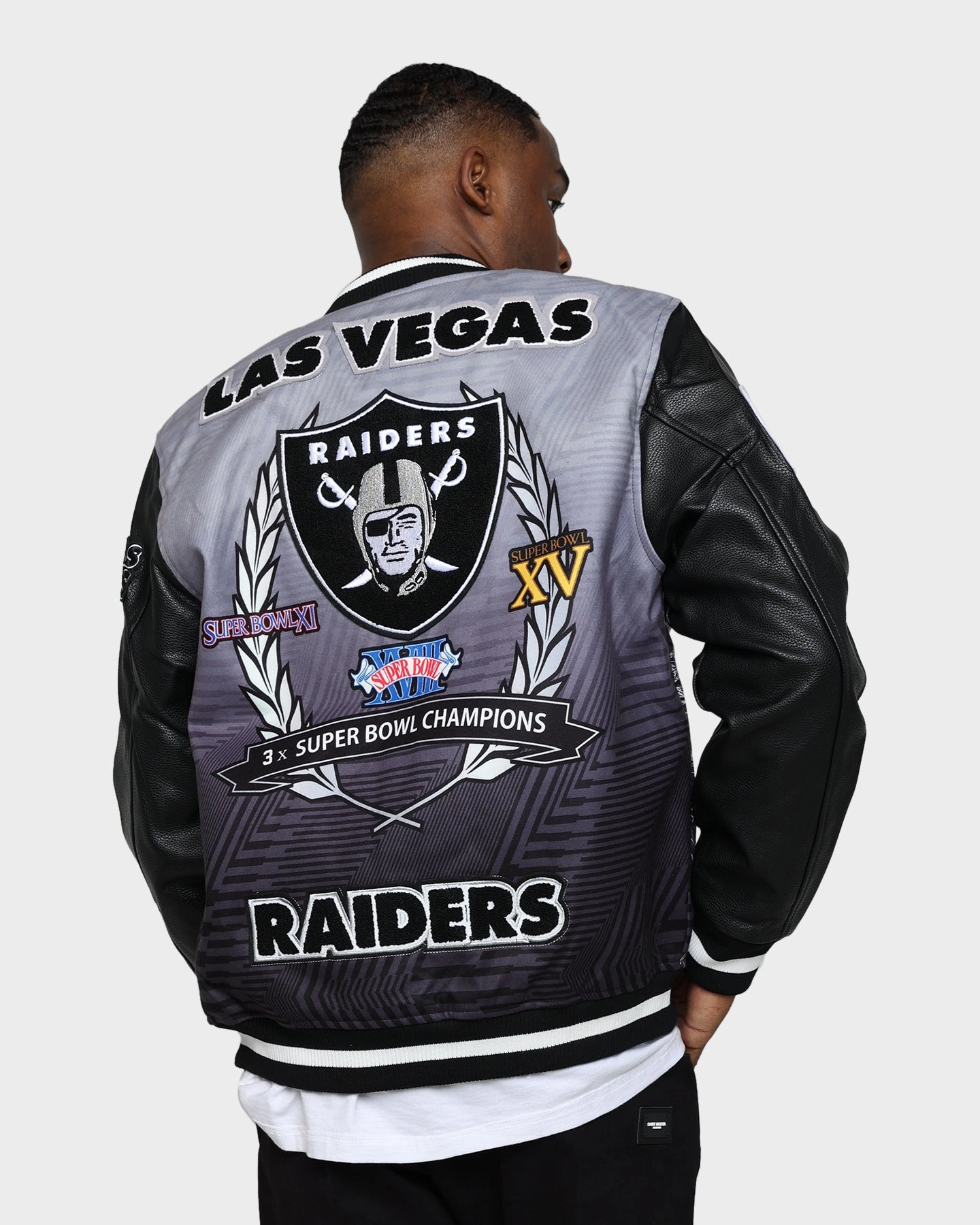 Pro Standard Las Vegas Raiders Remix Varsity Jacket Black humid