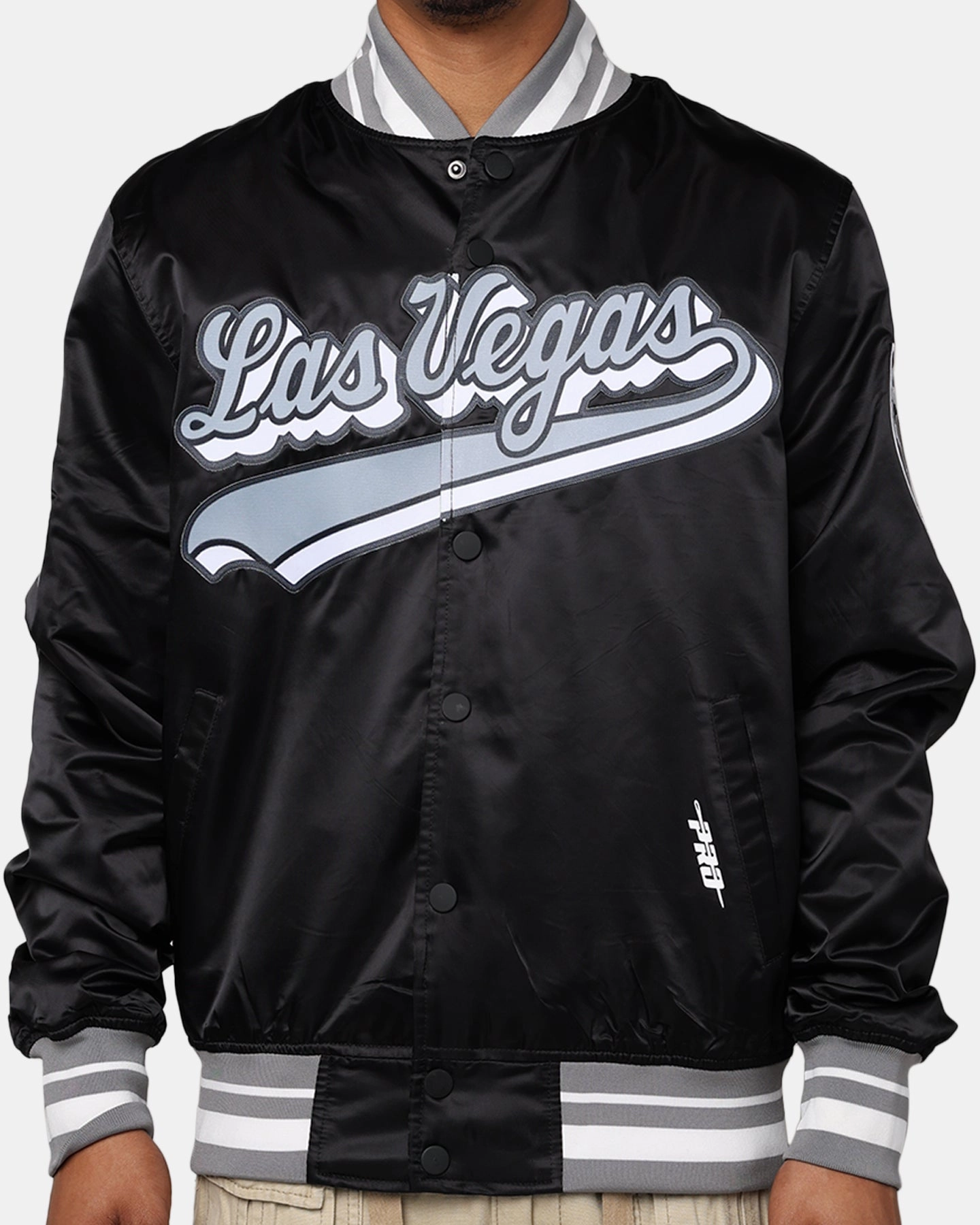 Chic Style Pro Standard Las Vegas Raiders Rib Satin Jacket Black/Grey
