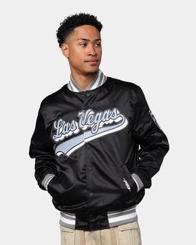 Pro Standard Las Vegas Raiders Rib Satin Jacket Black/Grey size - inclusive