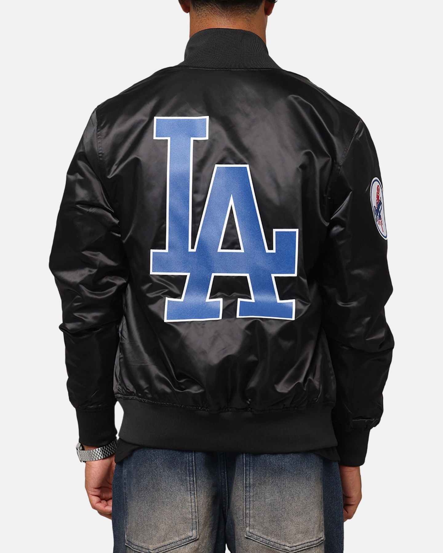 Level Pro Standard Los Angeles Dodgers Big Logo Satin Jacket Black