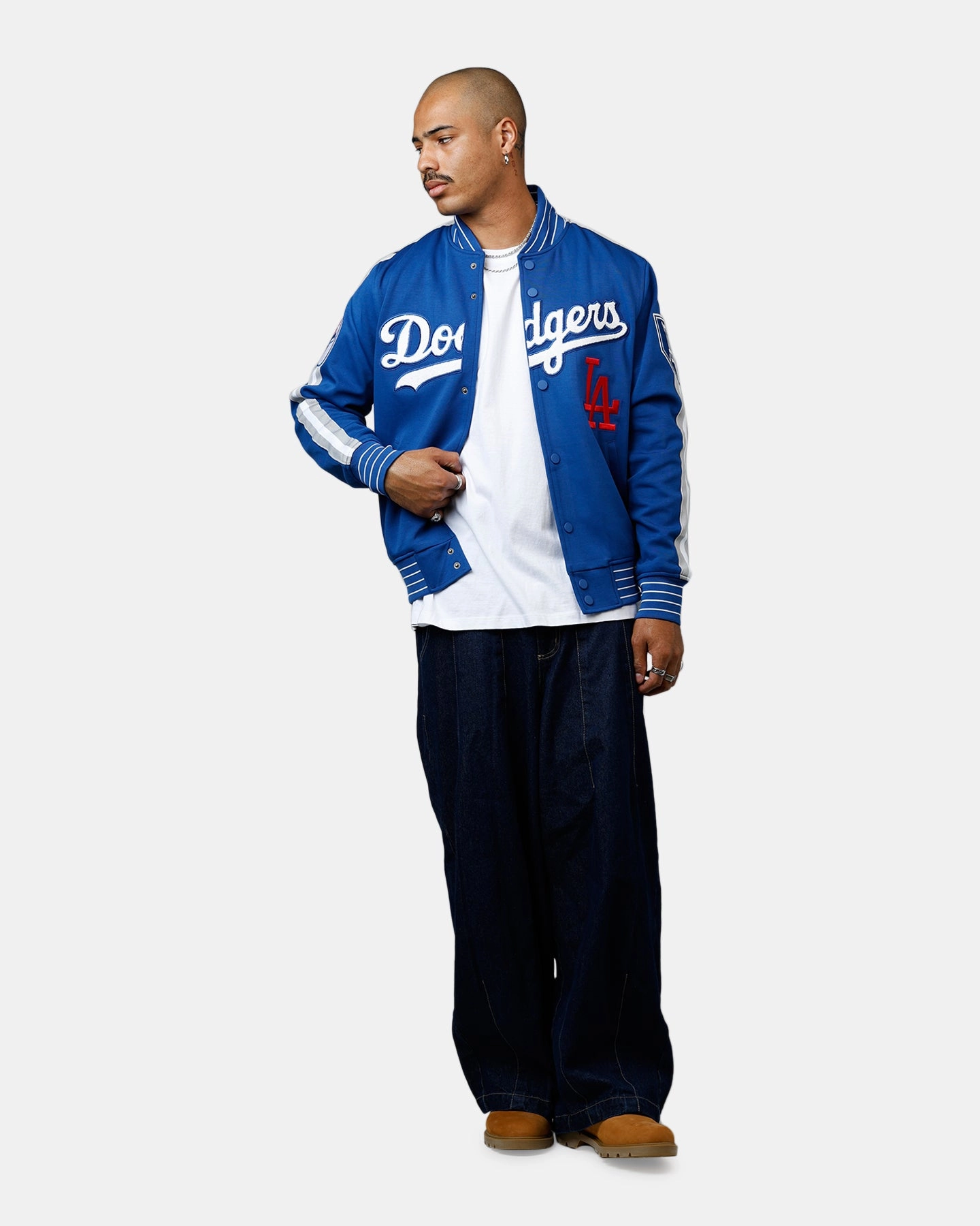 Pro Standard Los Angeles Dodgers Double Knit Jacket Blue Shaving-cream