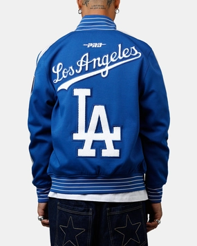 Double Layered Edging Outdoor Layer Pro Standard Los Angeles Dodgers Double Knit Jacket Blue