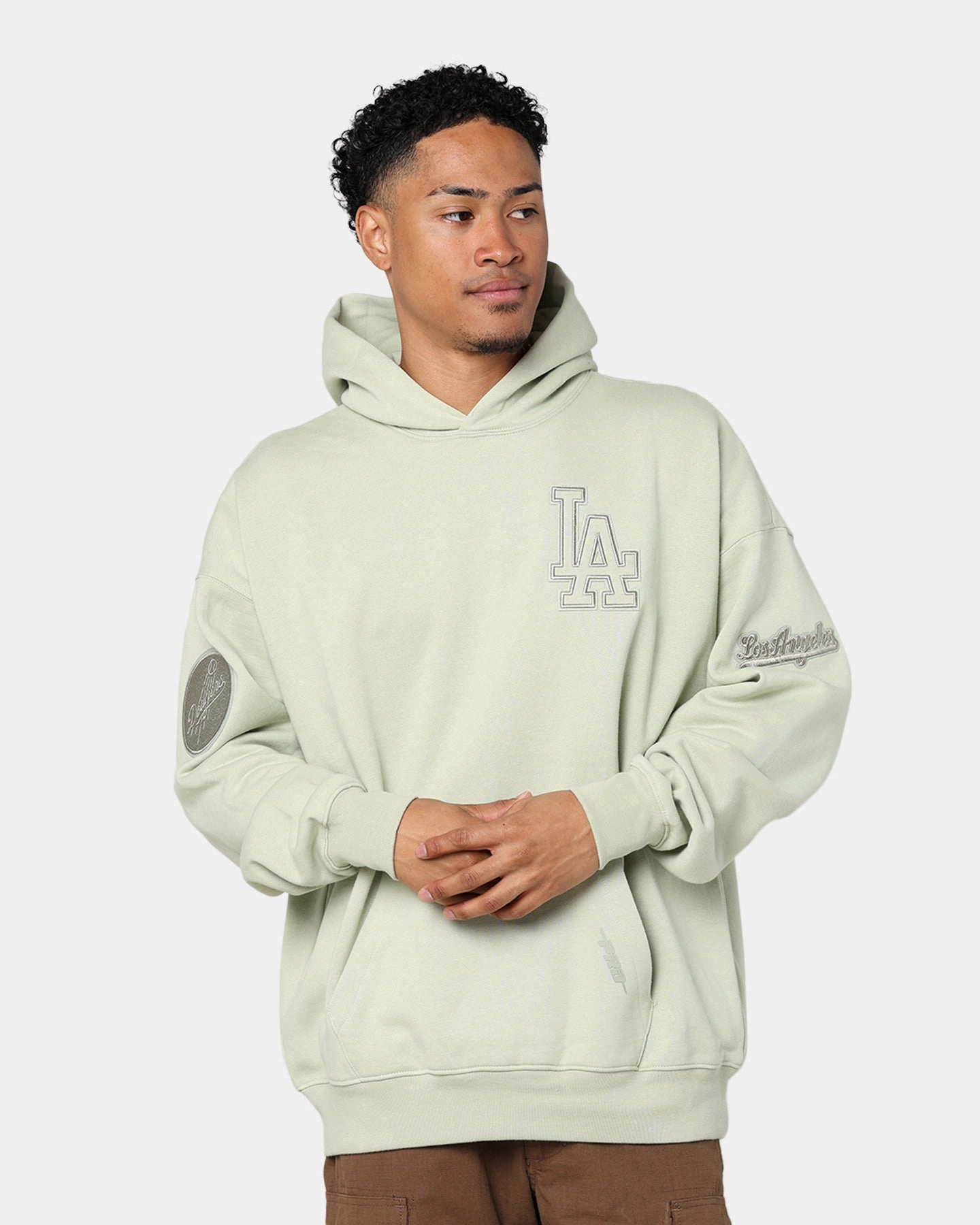 Pro Standard Los Angeles Dodgers Drop Shoulder Hoodie Moss Versatile Design Rain Shield