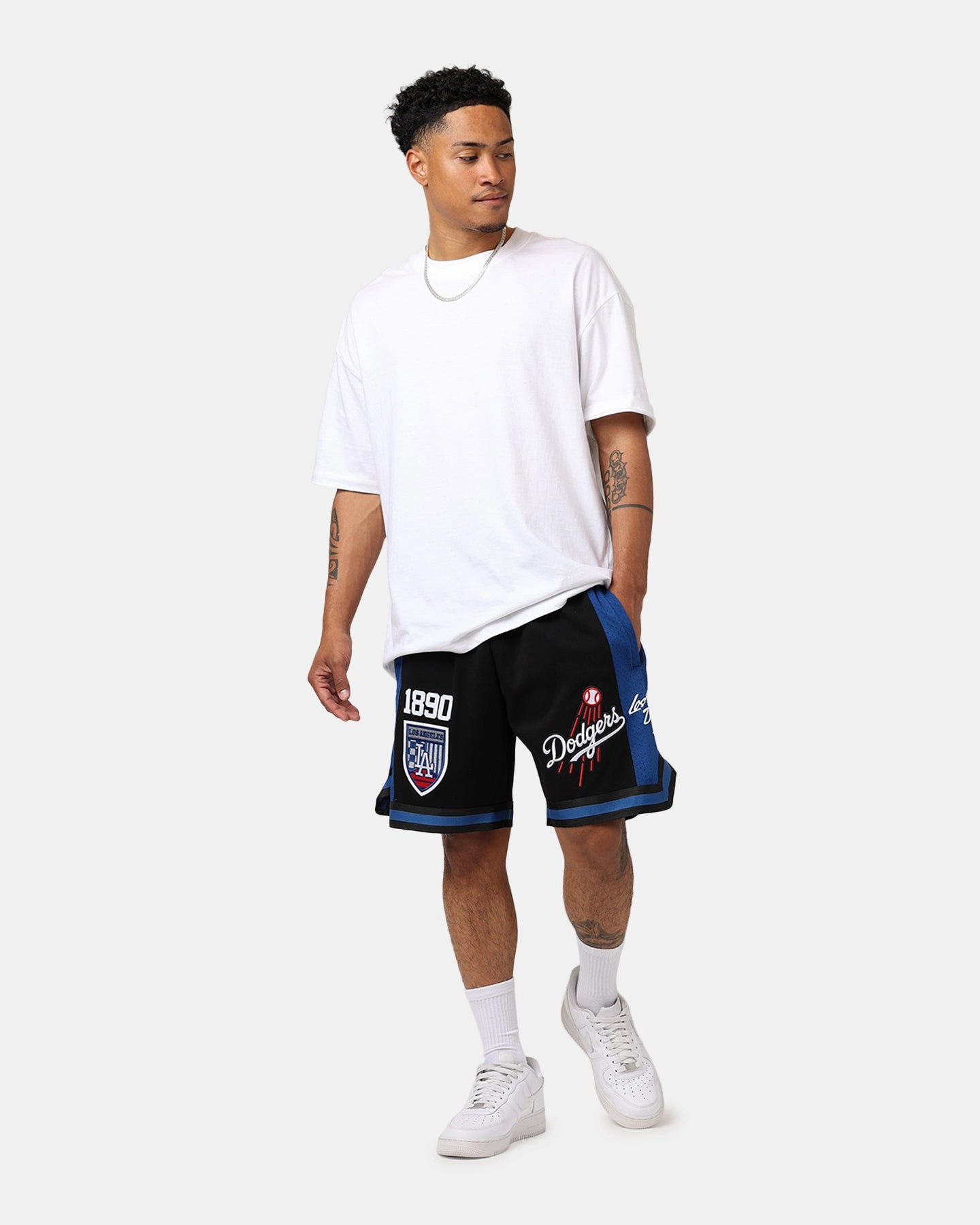 muted colors Pro Standard Los Angeles Dodgers Fast Lane Dark 2.0 Shorts Black/Blue